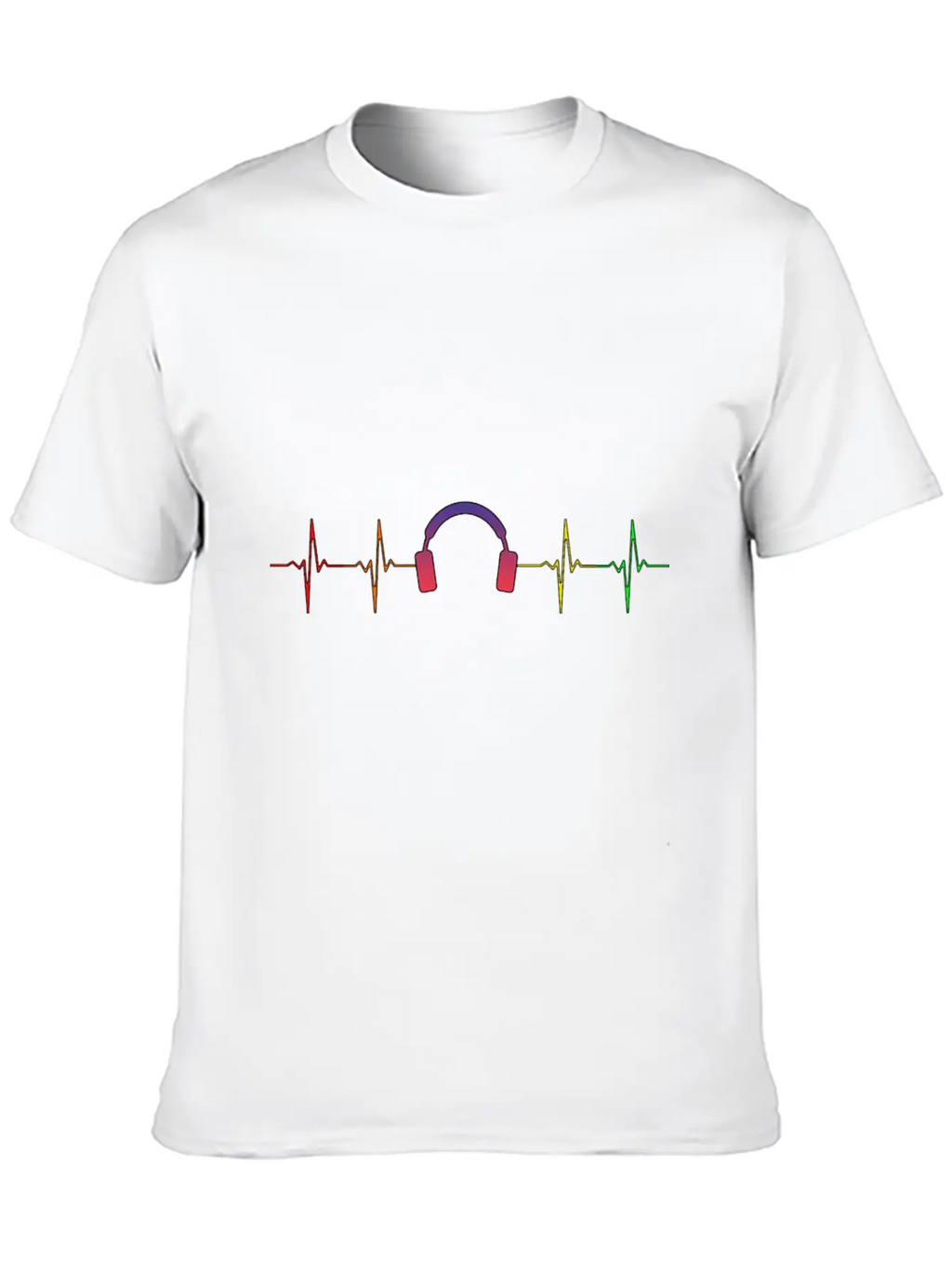 Heartbeat Headphones Pulse! Breathable Soft Cotton T-Shirt – Timeless Casual Look