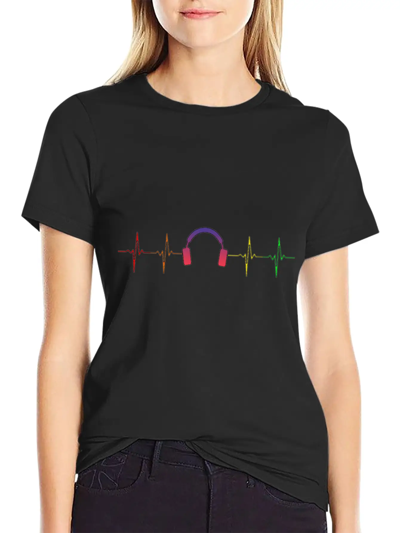 Heartbeat Headphones Pulse! Breathable Soft Cotton T-Shirt – Timeless Casual Look