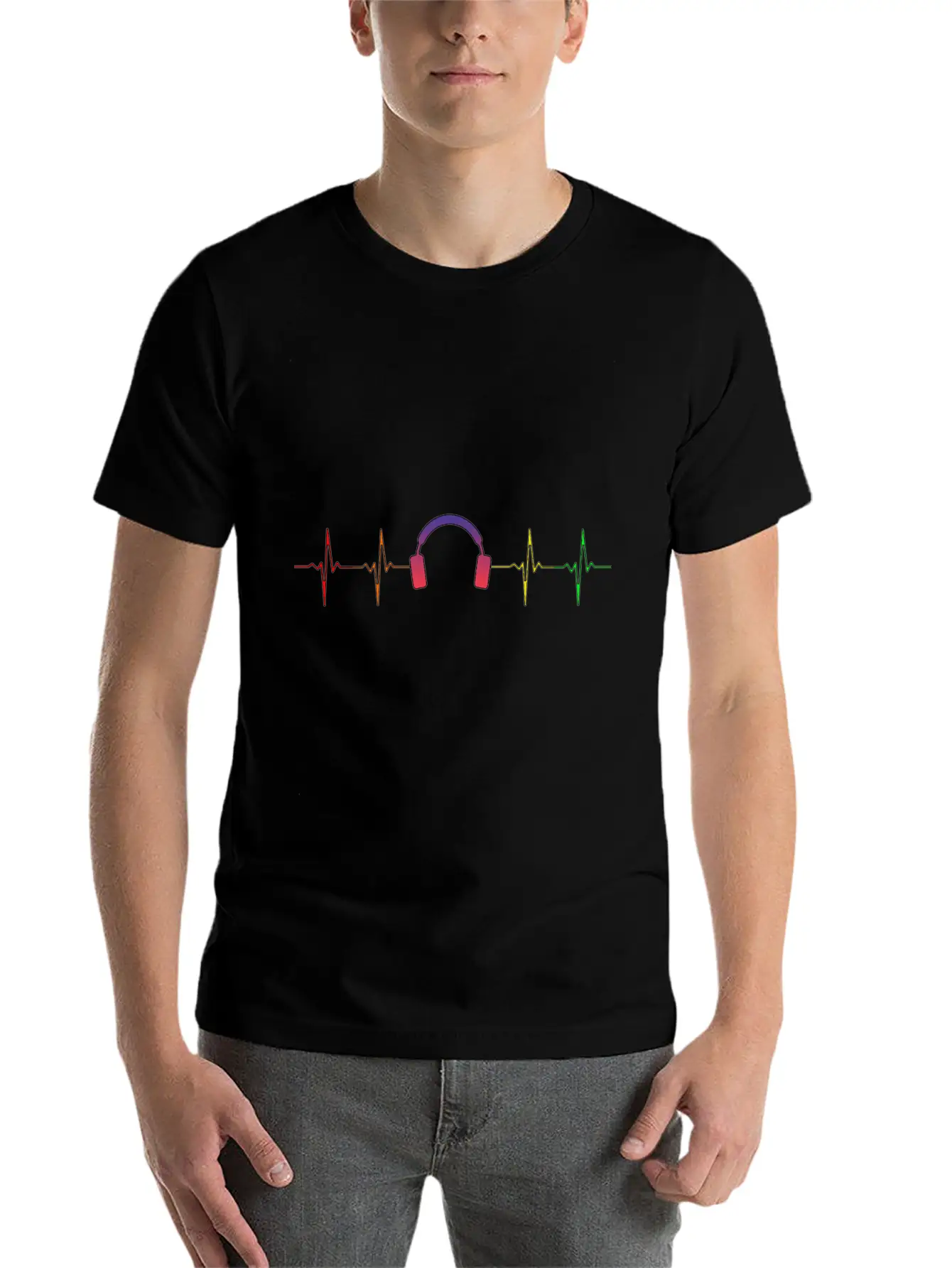 Heartbeat Headphones Pulse! Breathable Soft Cotton T-Shirt – Timeless Casual Look