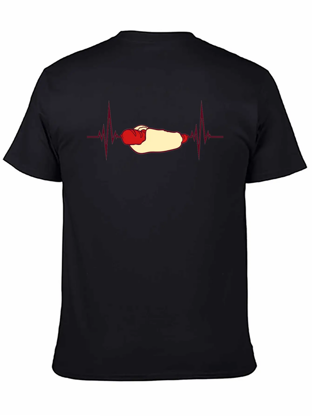 Heartbeat Hot Dog Pulse Frequency Bratwurst Bun Stylish Everyday T-Shirt – Unisex Basic Cotton Tee