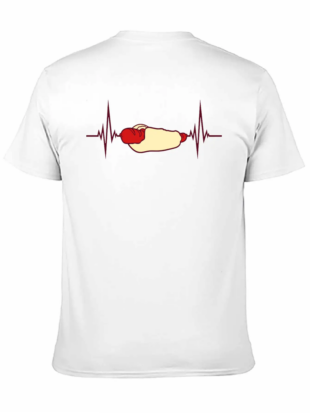 Heartbeat Hot Dog Pulse Frequency Bratwurst Bun Stylish Everyday T-Shirt – Unisex Basic Cotton Tee