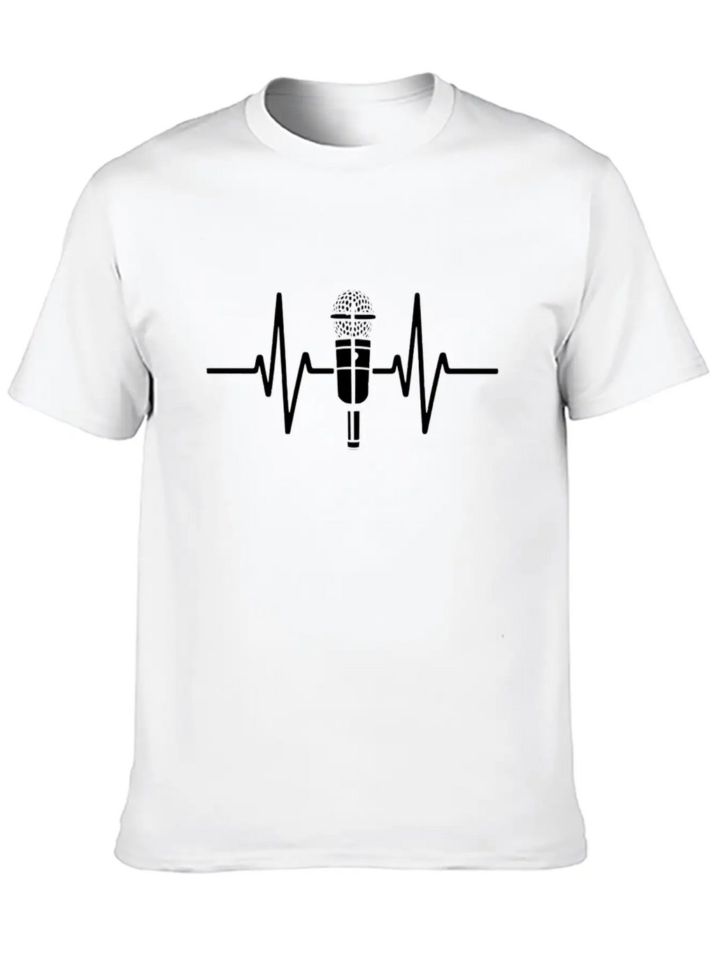 Heartbeat Microphone For Music Lovers Unisex Casual T-Shirt – Clean Design For Daily Comfort