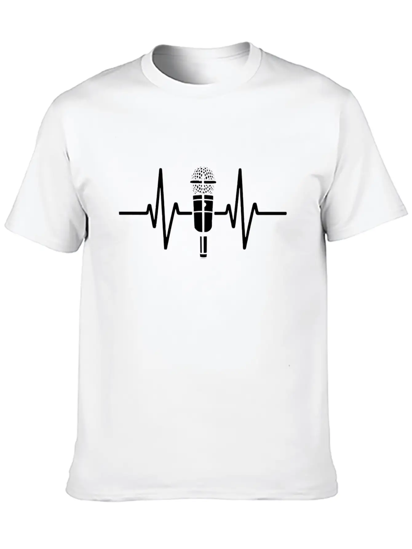 Heartbeat Microphone For Music Lovers Unisex Casual T-Shirt – Clean Design For Daily Comfort