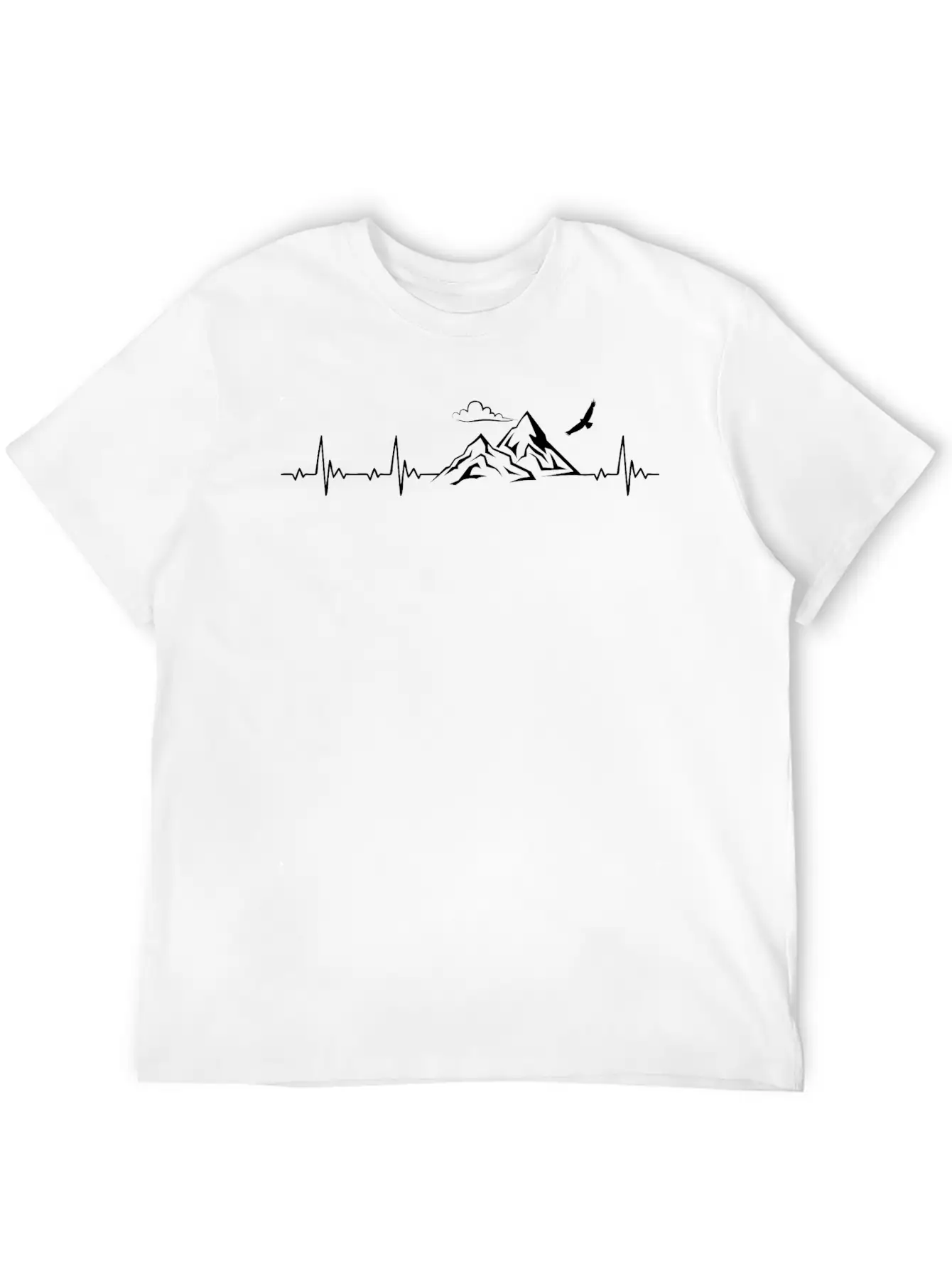 Heartbeat Mountain For Mountain Lovers Unisex Short Sleeve Soft Cotton T-Shirt – Casual Everyday Wear