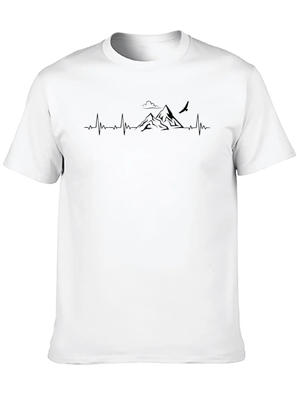 Heartbeat Mountain For Mountain Lovers Unisex Short Sleeve Soft Cotton T-Shirt – Casual Everyday Wear