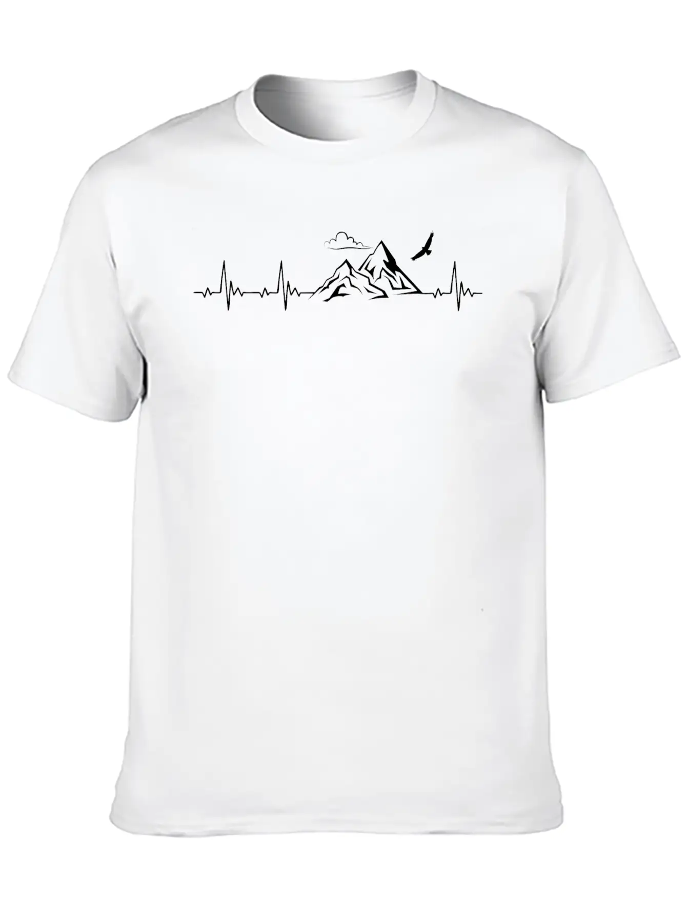 Heartbeat Mountain For Mountain Lovers Unisex Short Sleeve Soft Cotton T-Shirt – Casual Everyday Wear