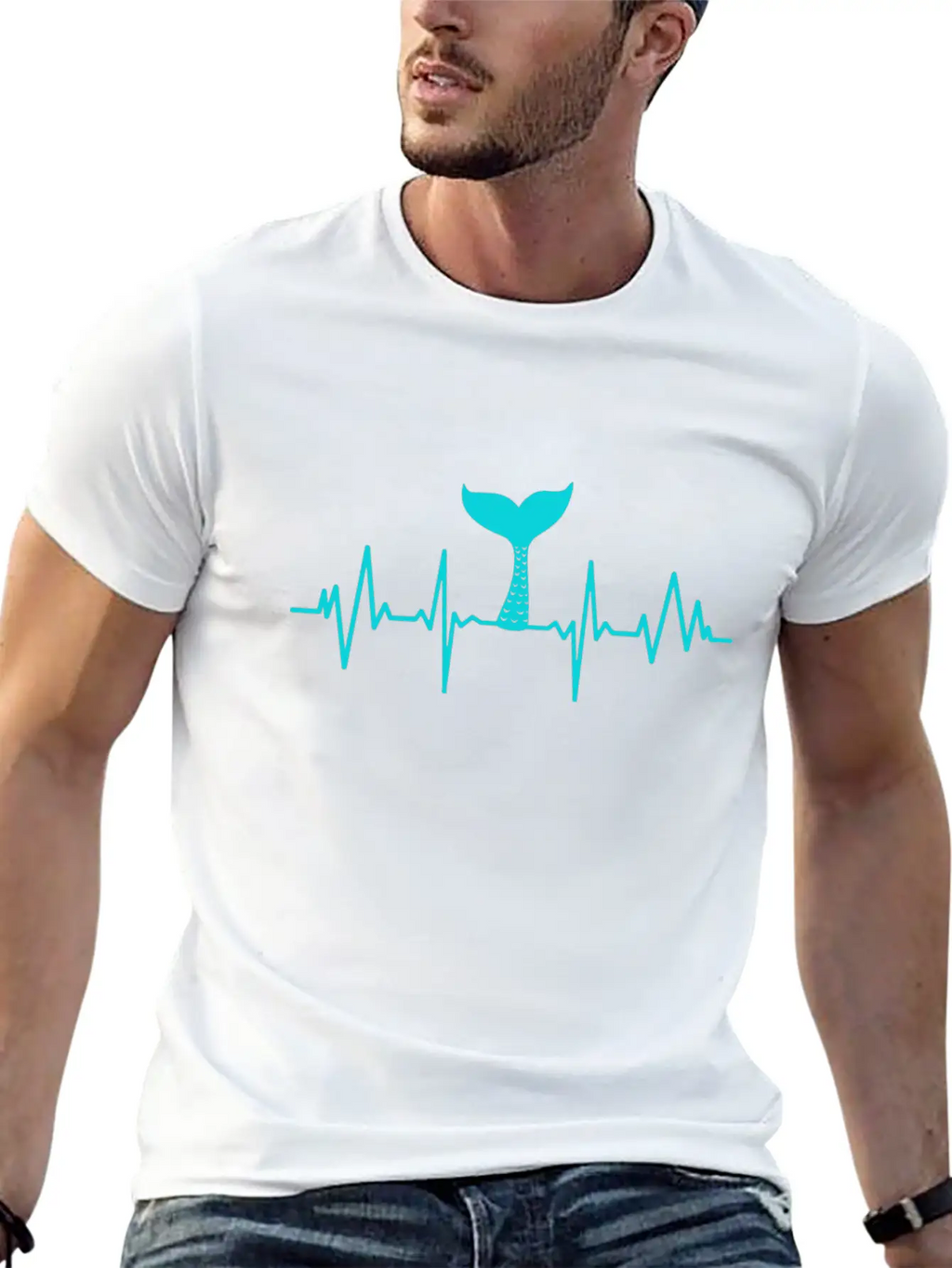Heartbeats Mermaid Heart Rate Unisex Casual T-Shirt – Clean Design For Daily Comfort