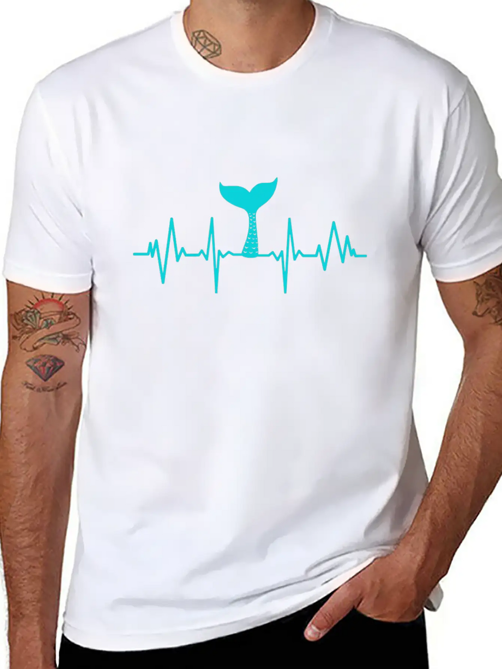 Heartbeats Mermaid Heart Rate Unisex Casual T-Shirt – Clean Design For Daily Comfort