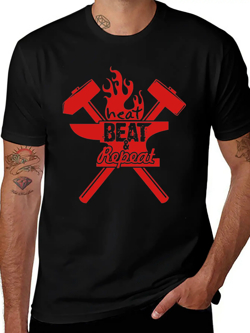 Heat, Beat, Repeat (1 Color) Breathable Soft Cotton T-Shirt – Timeless Casual Look