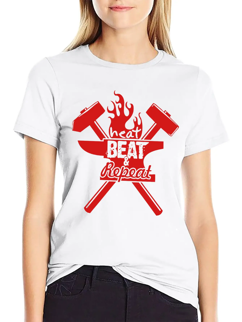 Heat, Beat, Repeat (1 Color) Breathable Soft Cotton T-Shirt – Timeless Casual Look