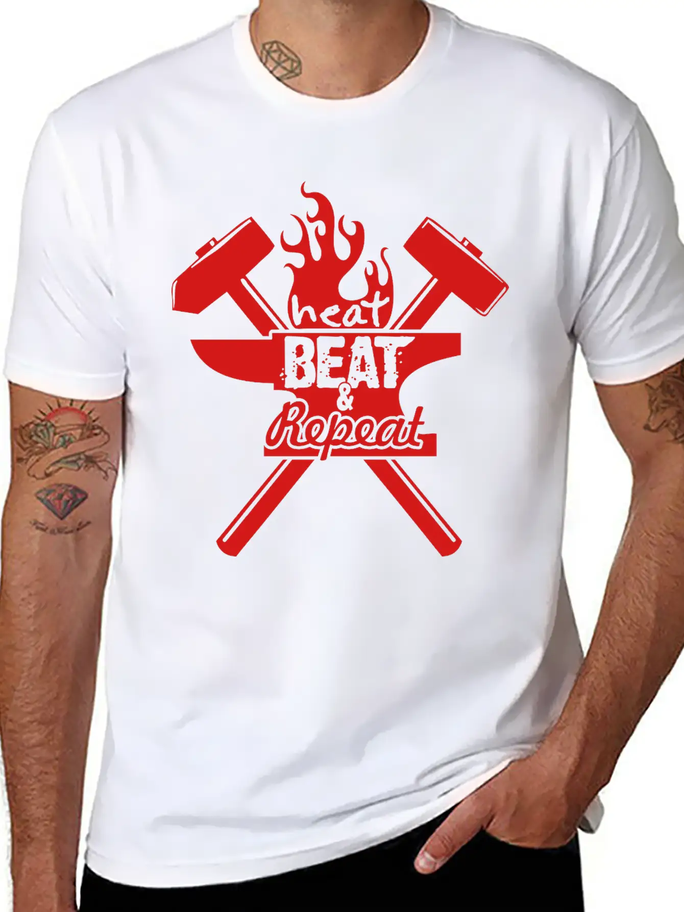 Heat, Beat, Repeat (1 Color) Breathable Soft Cotton T-Shirt – Timeless Casual Look