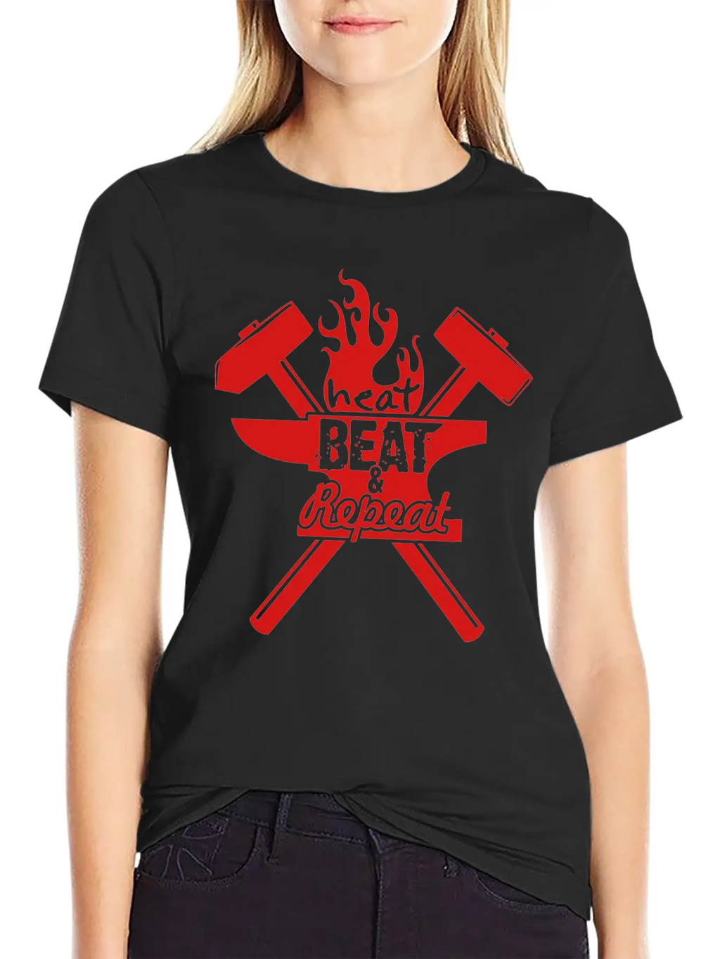 Heat, Beat, Repeat (1 Color) Breathable Soft Cotton T-Shirt – Timeless Casual Look