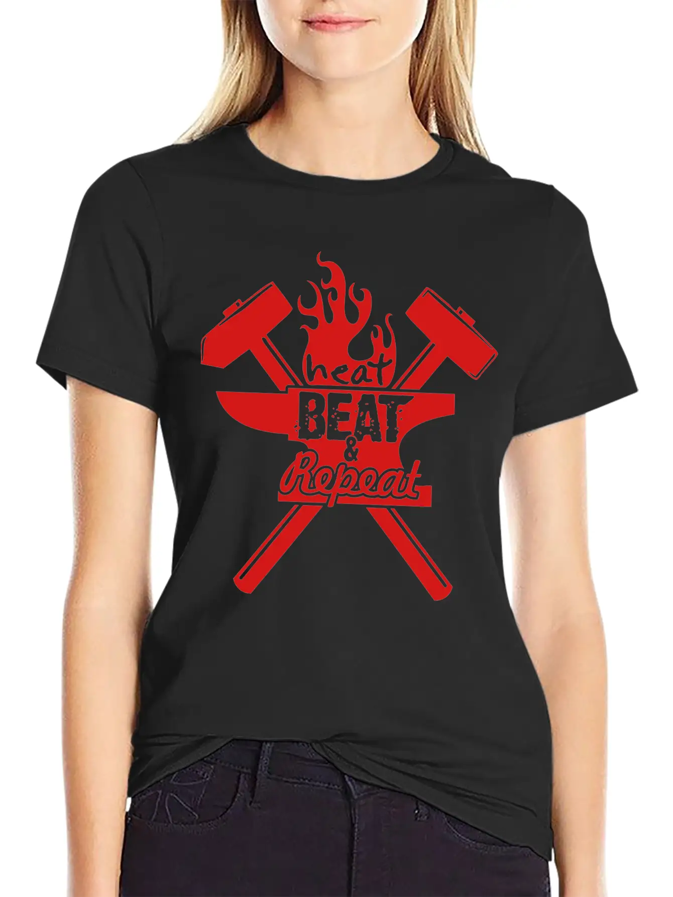 Heat, Beat, Repeat (1 Color) Breathable Soft Cotton T-Shirt – Timeless Casual Look