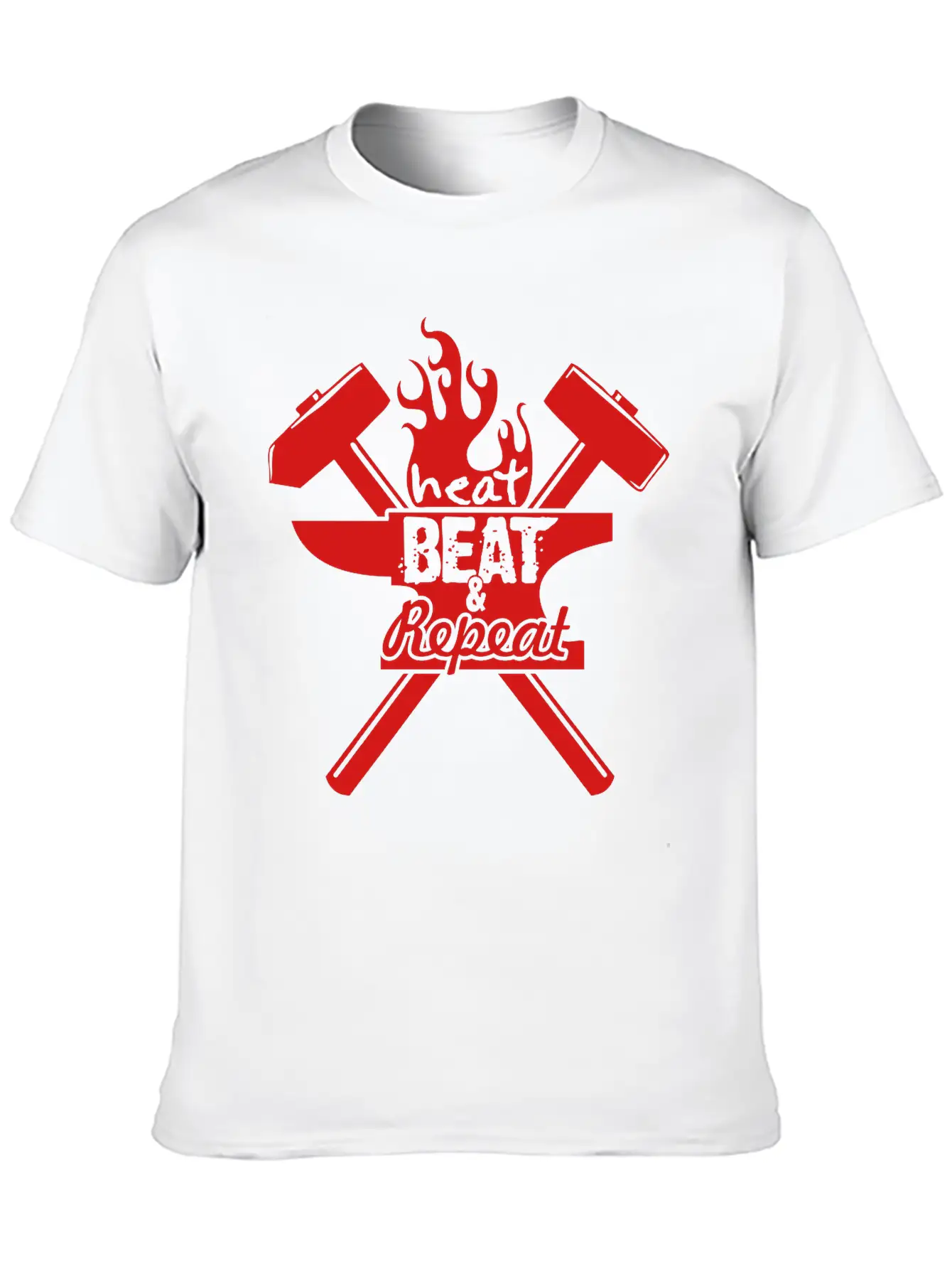Heat, Beat, Repeat (1 Color) Breathable Soft Cotton T-Shirt – Timeless Casual Look