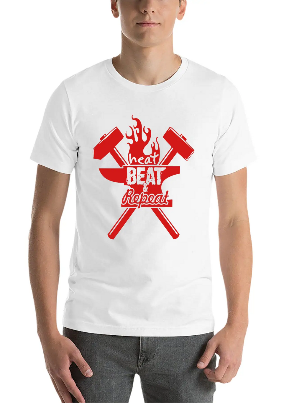 Heat, Beat, Repeat (1 Color) Breathable Soft Cotton T-Shirt – Timeless Casual Look