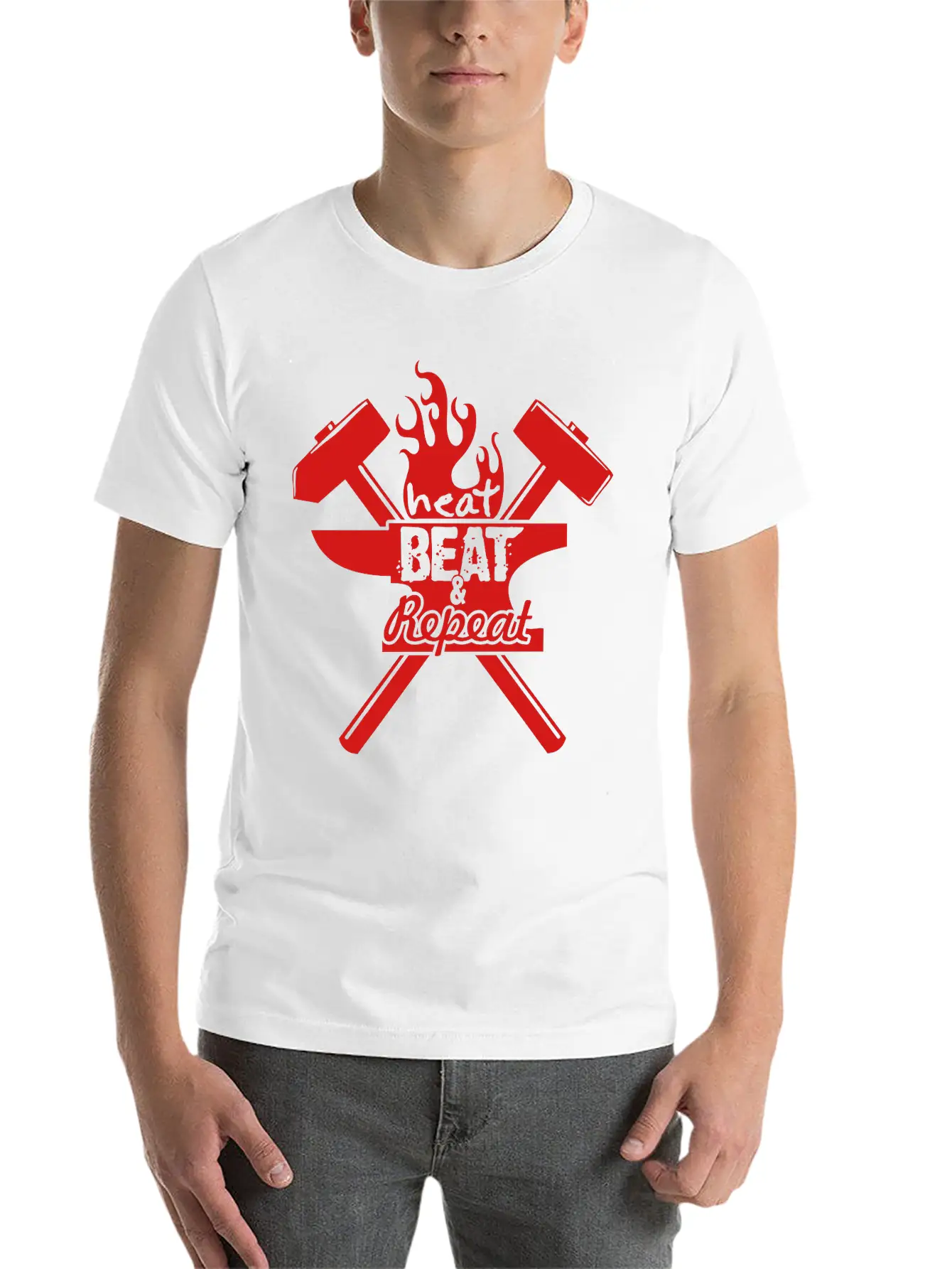 Heat, Beat, Repeat (1 Color) Breathable Soft Cotton T-Shirt – Timeless Casual Look