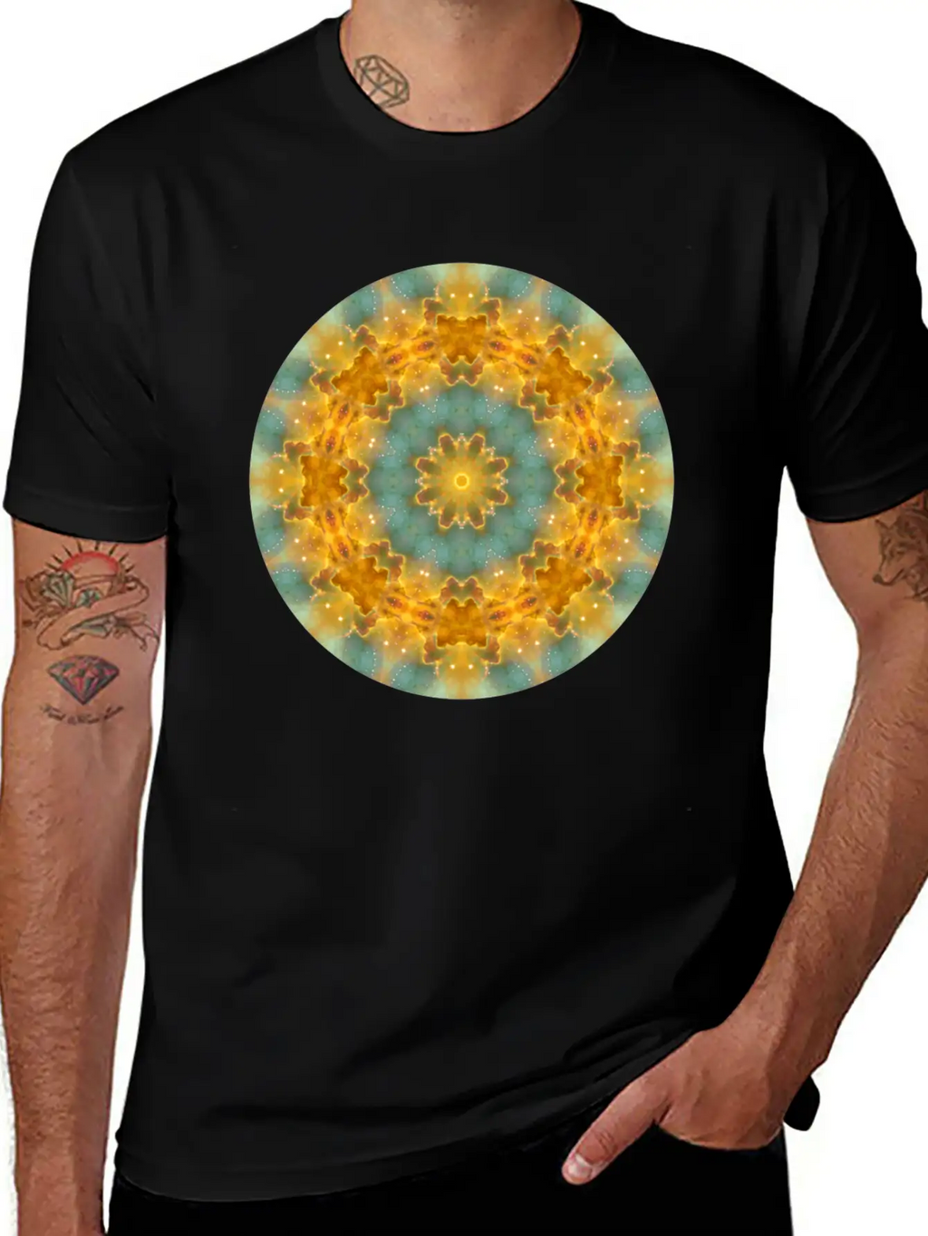 Heavens Flower Mandala Breathable Soft Cotton T-Shirt – Timeless Casual Look