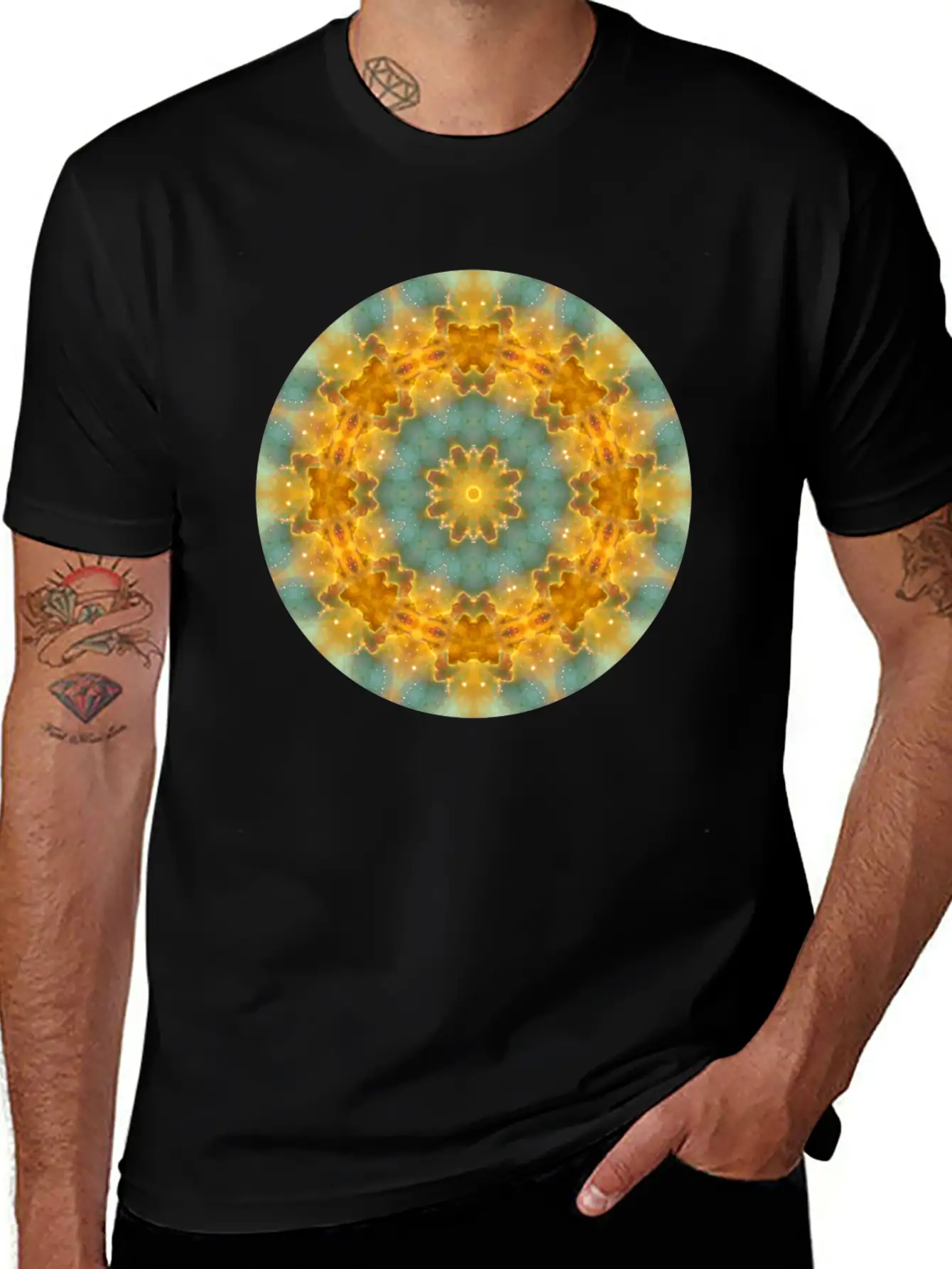 Heavens Flower Mandala Breathable Soft Cotton T-Shirt – Timeless Casual Look