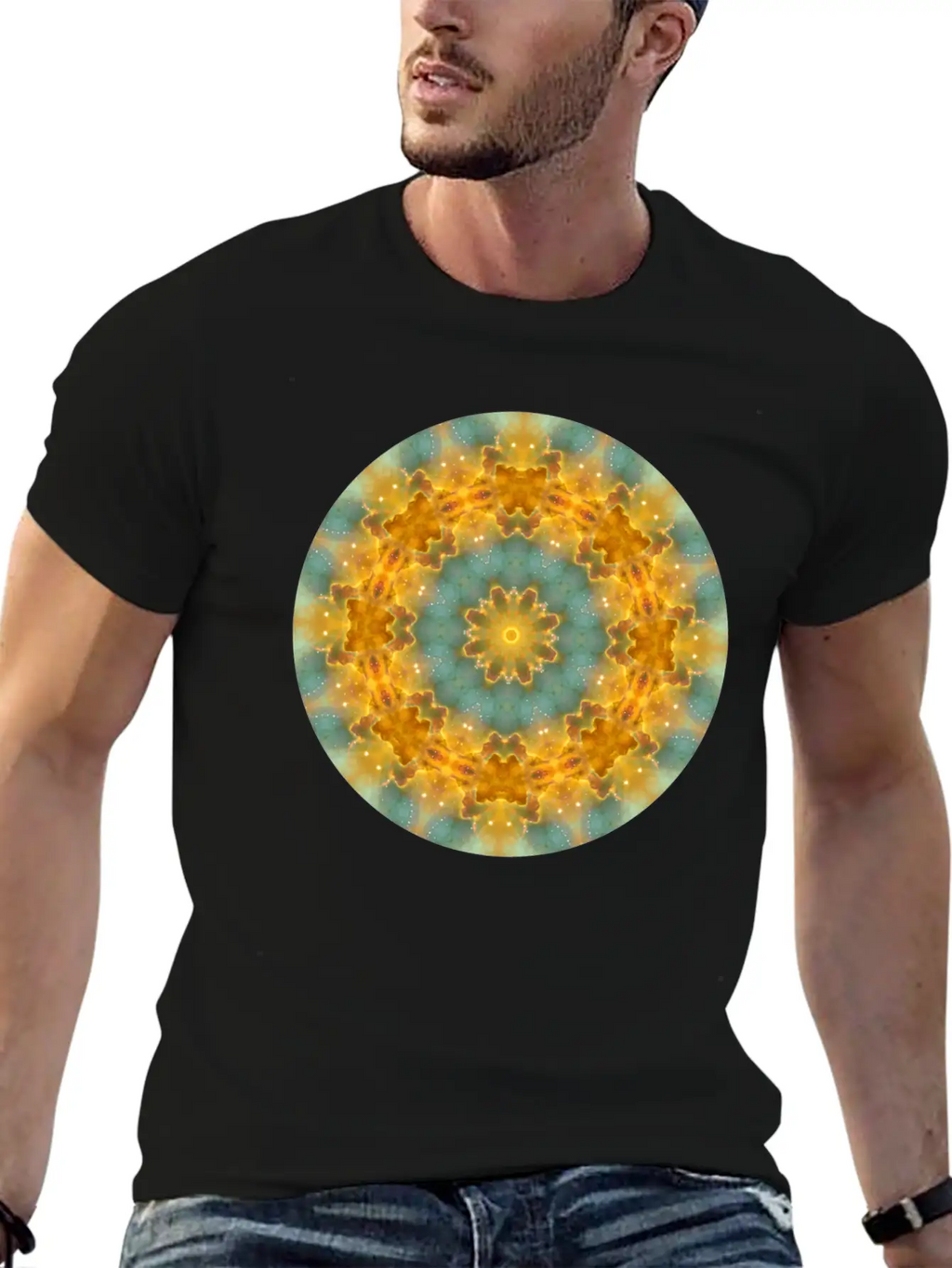 Heavens Flower Mandala Breathable Soft Cotton T-Shirt – Timeless Casual Look
