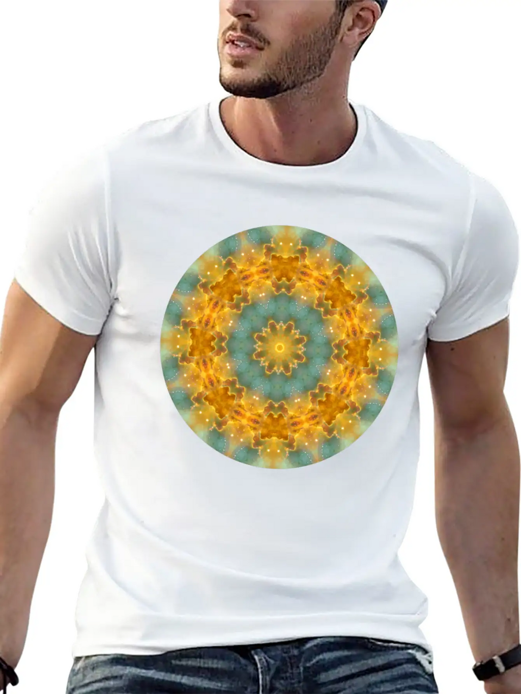 Heavens Flower Mandala Breathable Soft Cotton T-Shirt – Timeless Casual Look