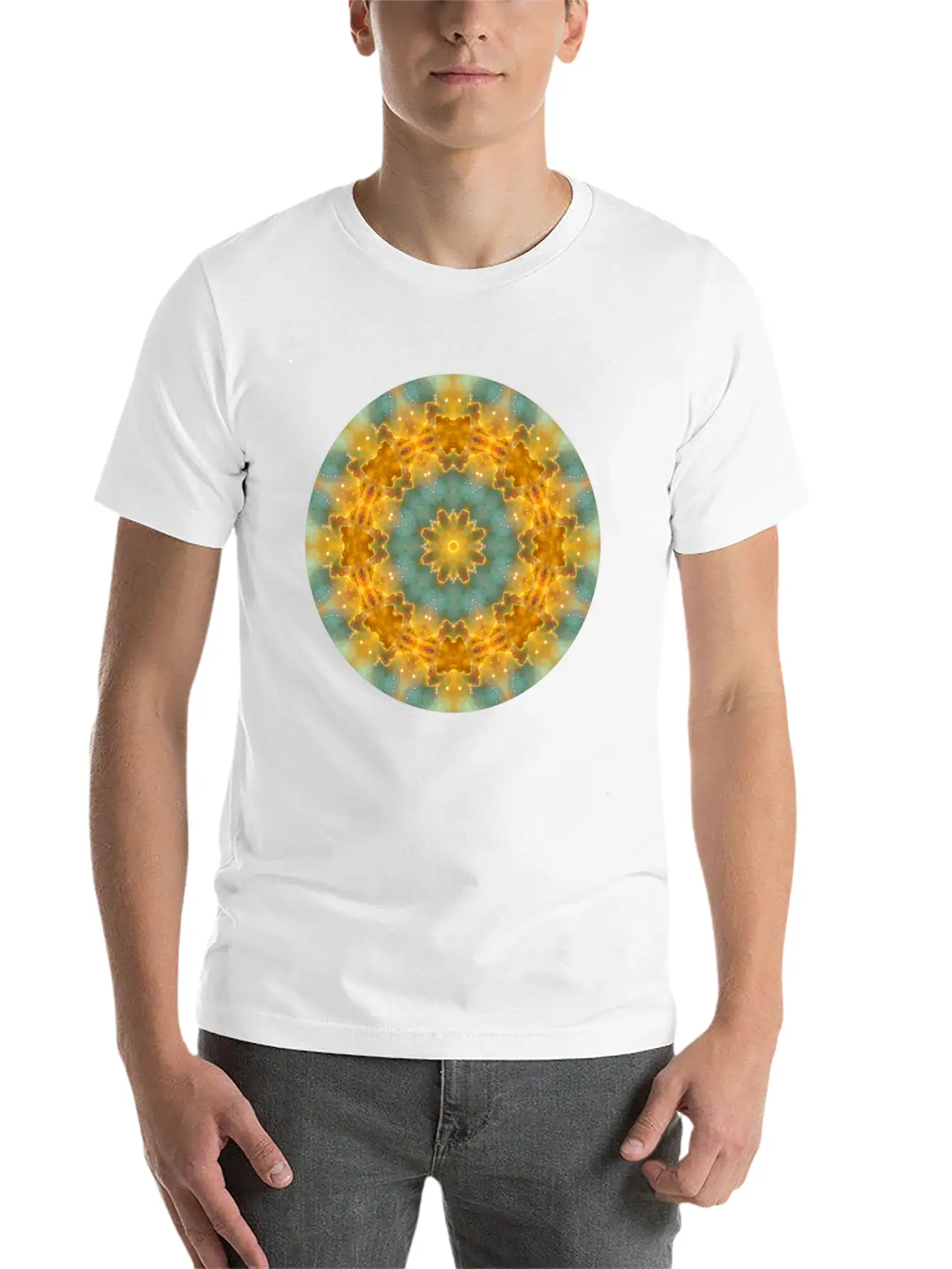 Heavens Flower Mandala Breathable Soft Cotton T-Shirt – Timeless Casual Look