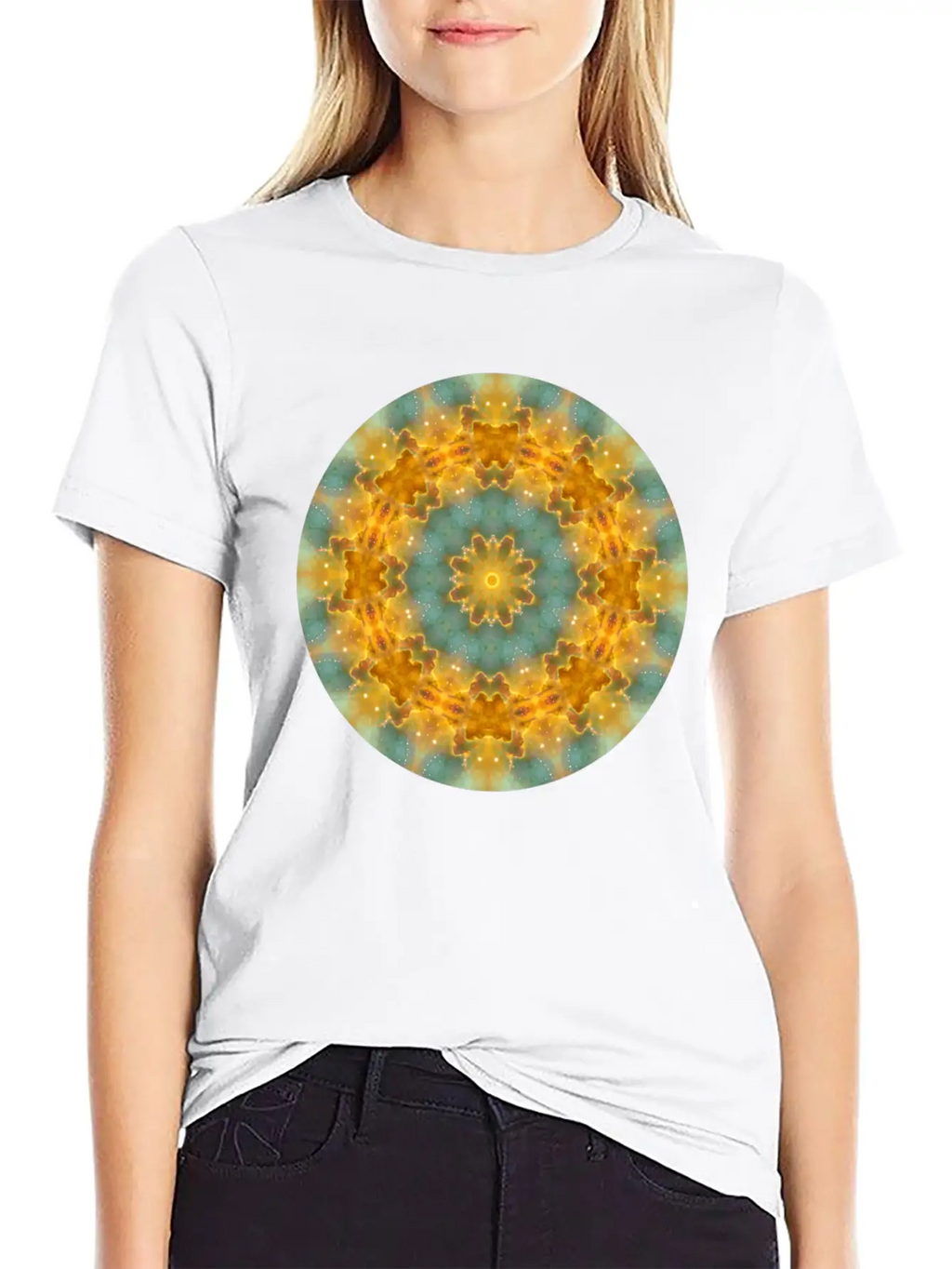 Heavens Flower Mandala Breathable Soft Cotton T-Shirt – Timeless Casual Look