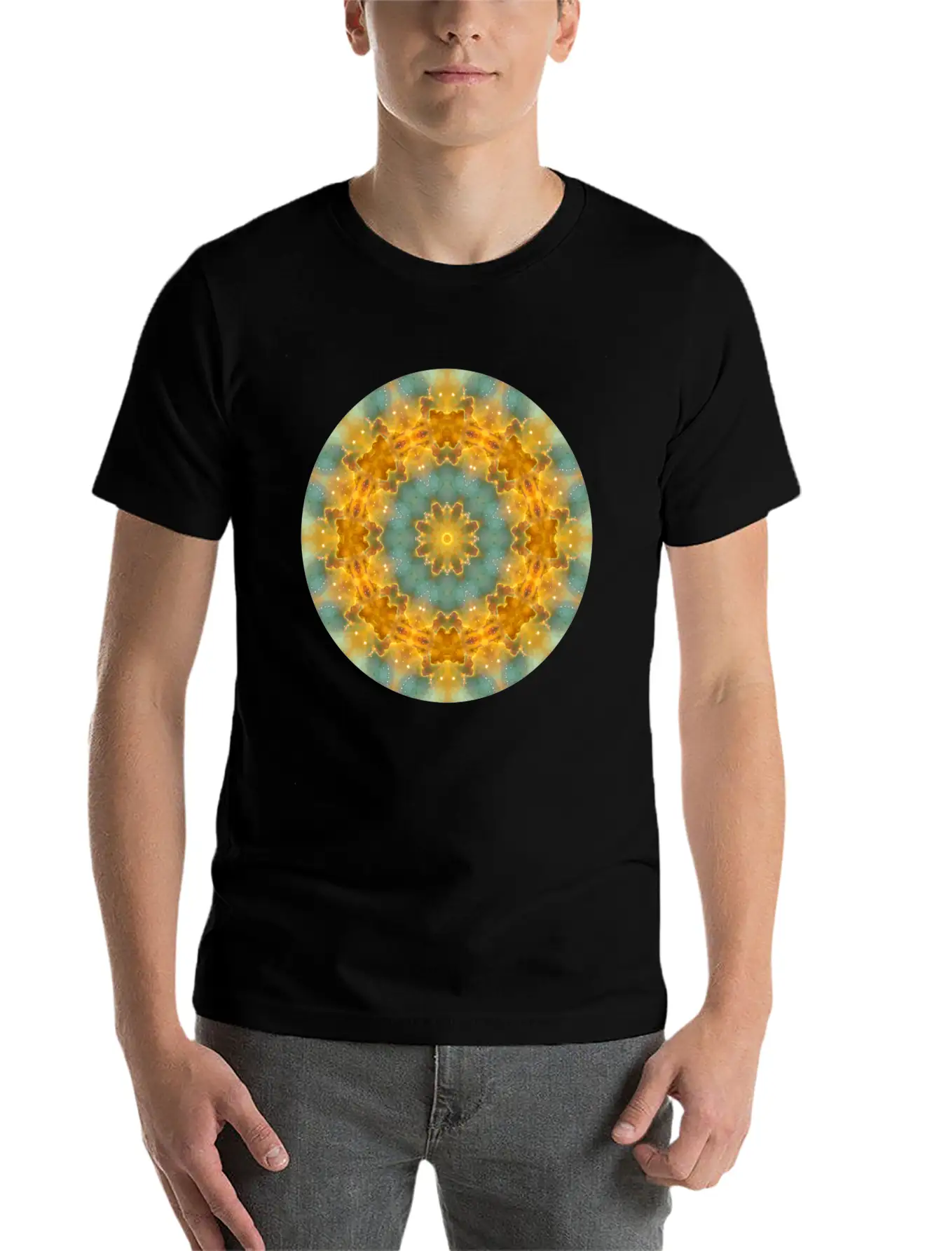 Heavens Flower Mandala Breathable Soft Cotton T-Shirt – Timeless Casual Look