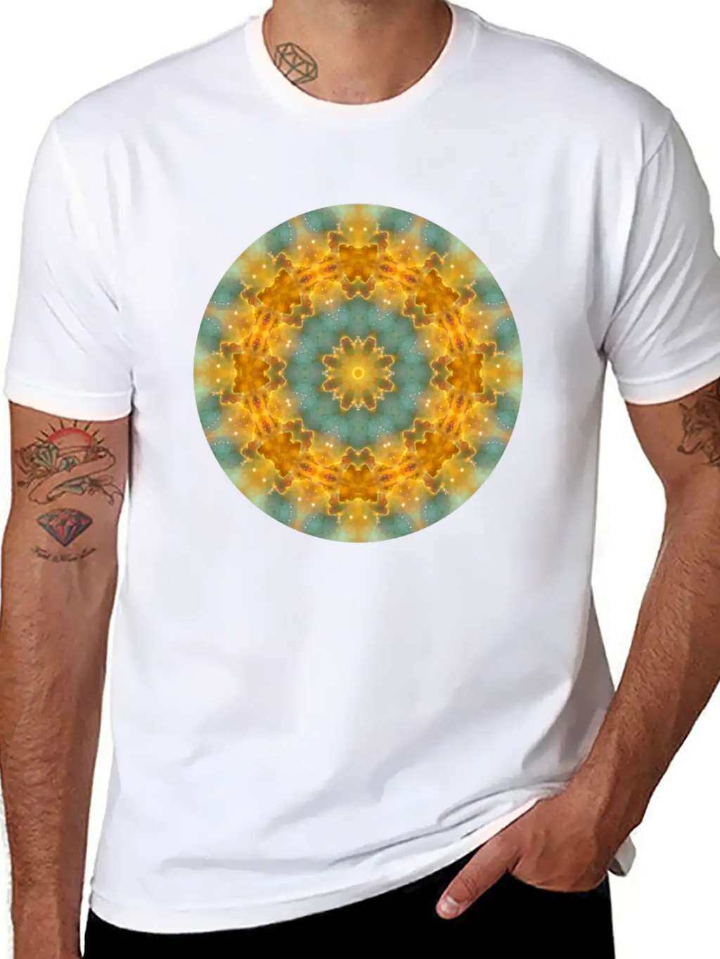 Heavens Flower Mandala Breathable Soft Cotton T-Shirt – Timeless Casual Look