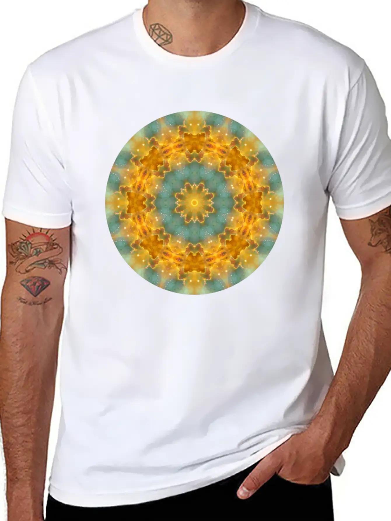 Heavens Flower Mandala Breathable Soft Cotton T-Shirt – Timeless Casual Look
