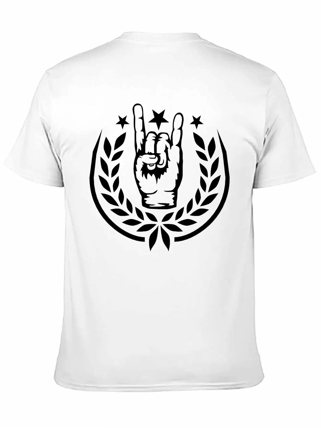 Heavy Metal Laurel Wreath Unisex Short Sleeve Soft Cotton T-Shirt – Casual Everyday Wear