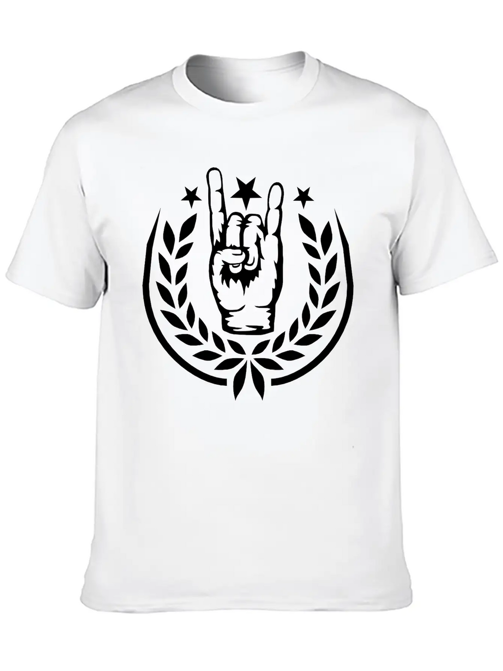 Heavy Metal Laurel Wreath Unisex Short Sleeve Soft Cotton T-Shirt – Casual Everyday Wear