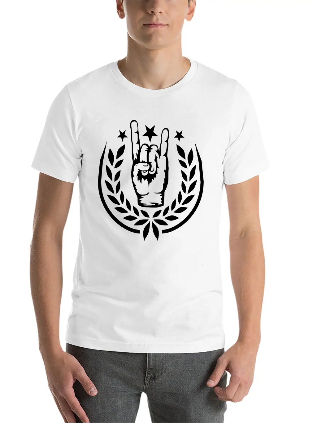 Heavy Metal Laurel Wreath Unisex Short Sleeve Soft Cotton T-Shirt – Casual Everyday Wear