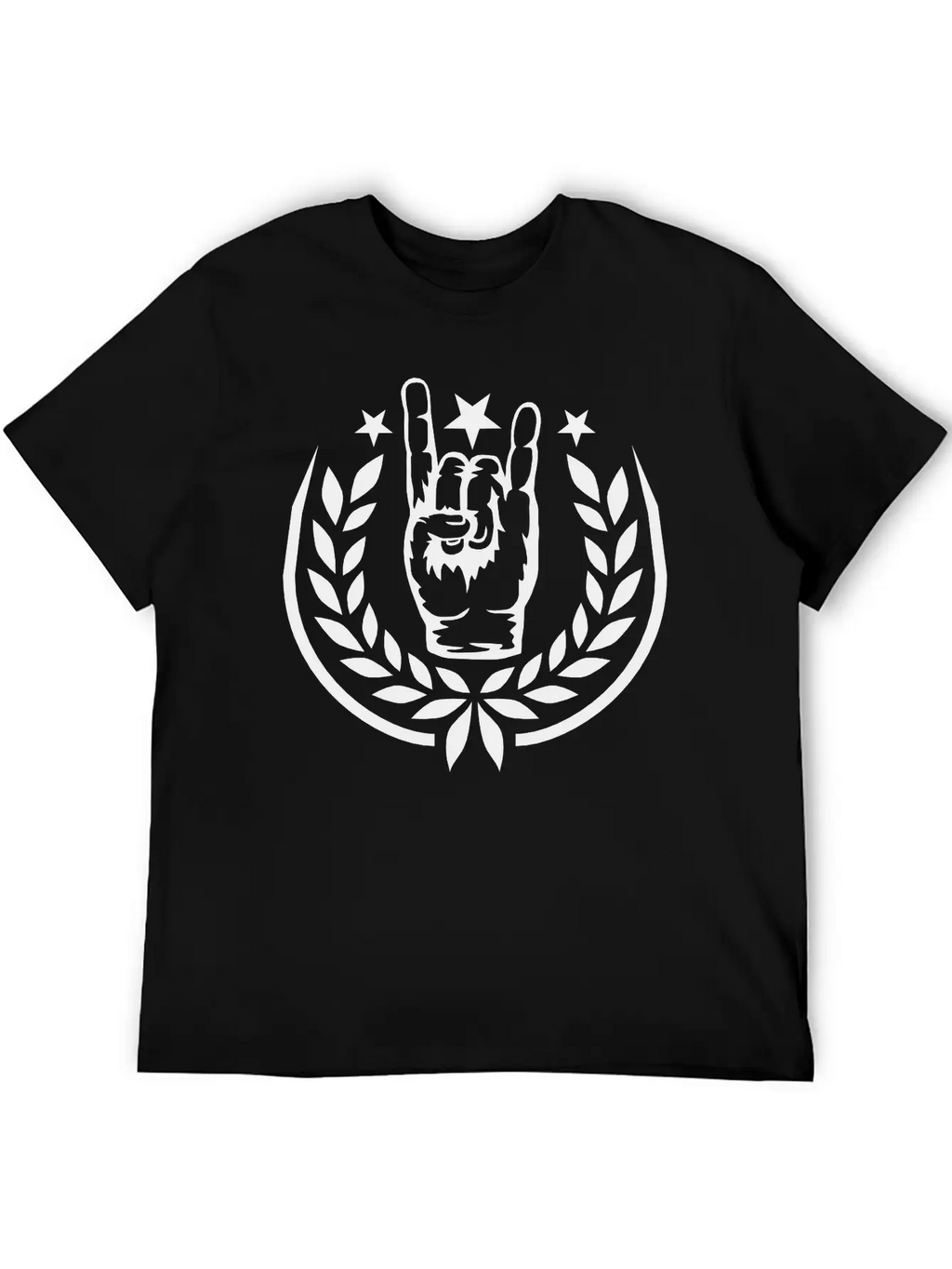 Heavy Metal Laurel Wreath Unisex Short Sleeve Soft Cotton T-Shirt – Casual Everyday Wear