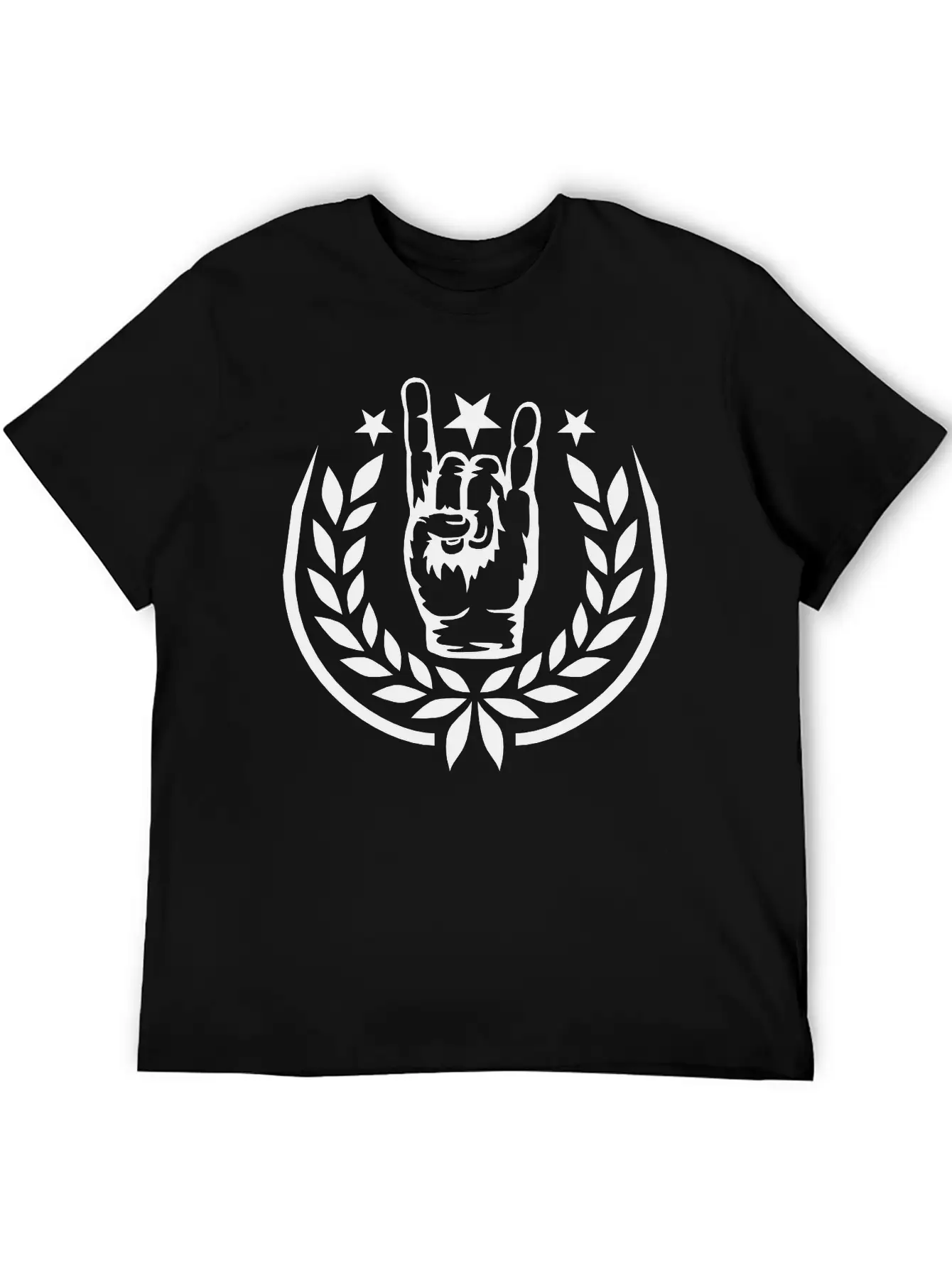 Heavy Metal Laurel Wreath Unisex Short Sleeve Soft Cotton T-Shirt – Casual Everyday Wear