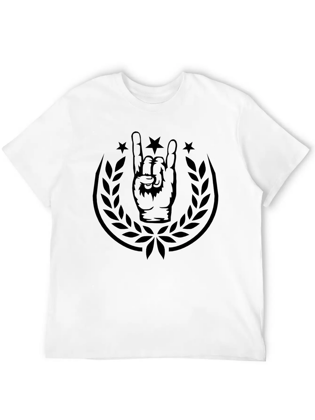 Heavy Metal Laurel Wreath Unisex Short Sleeve Soft Cotton T-Shirt – Casual Everyday Wear