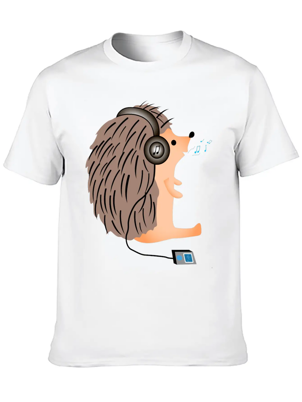 Hedgehog In Headphones Classic Fit Graphic Tee For Daily Comfort – Unisex Cotton Shirt