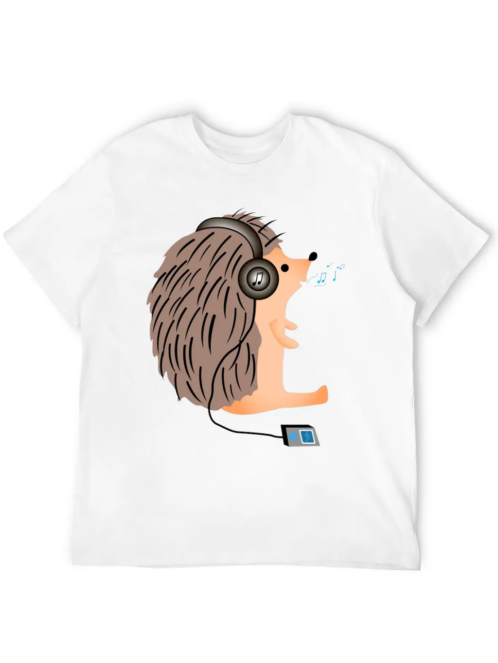 Hedgehog In Headphones Classic Fit Graphic Tee For Daily Comfort – Unisex Cotton Shirt