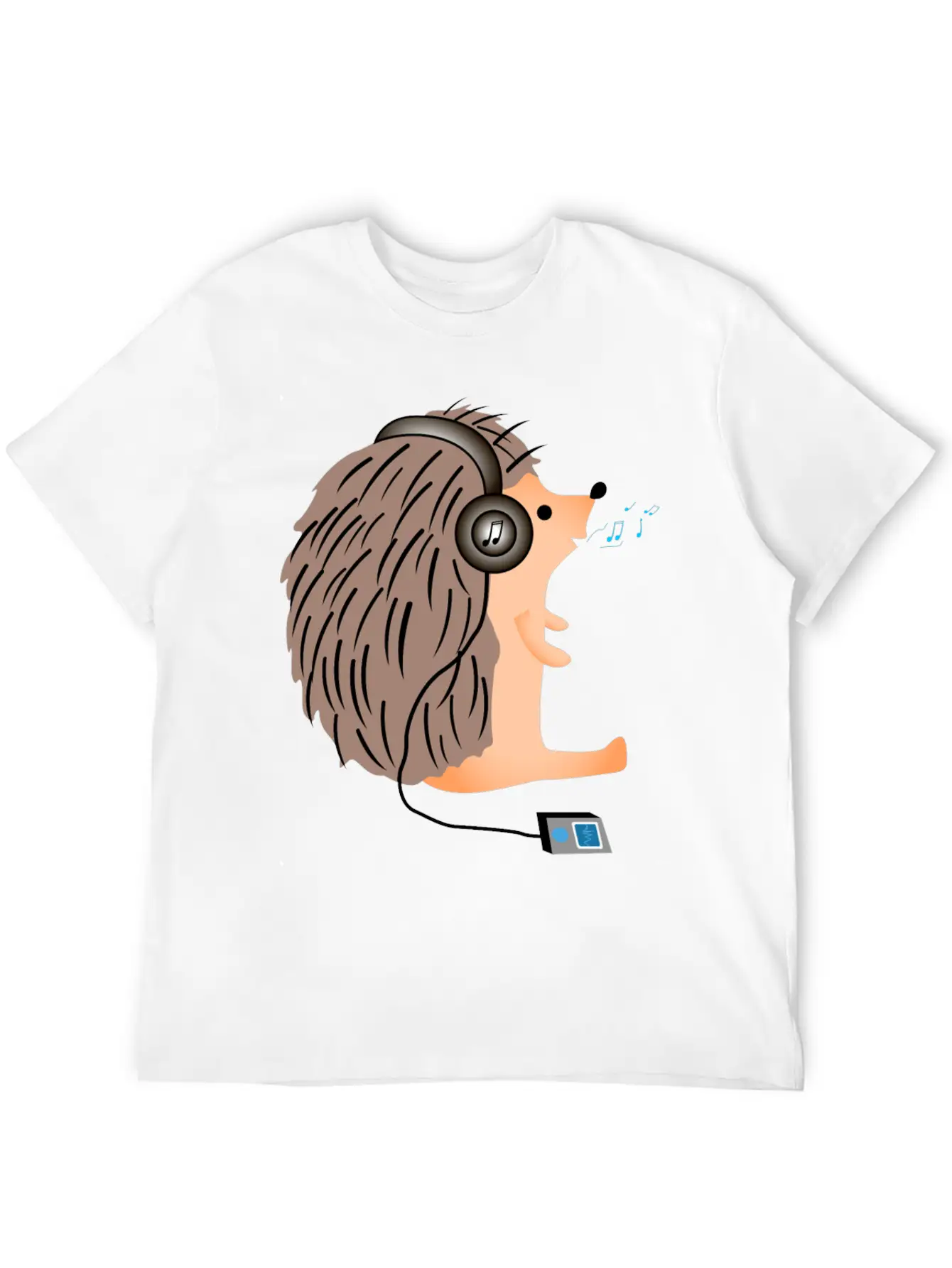 Hedgehog In Headphones Classic Fit Graphic Tee For Daily Comfort – Unisex Cotton Shirt