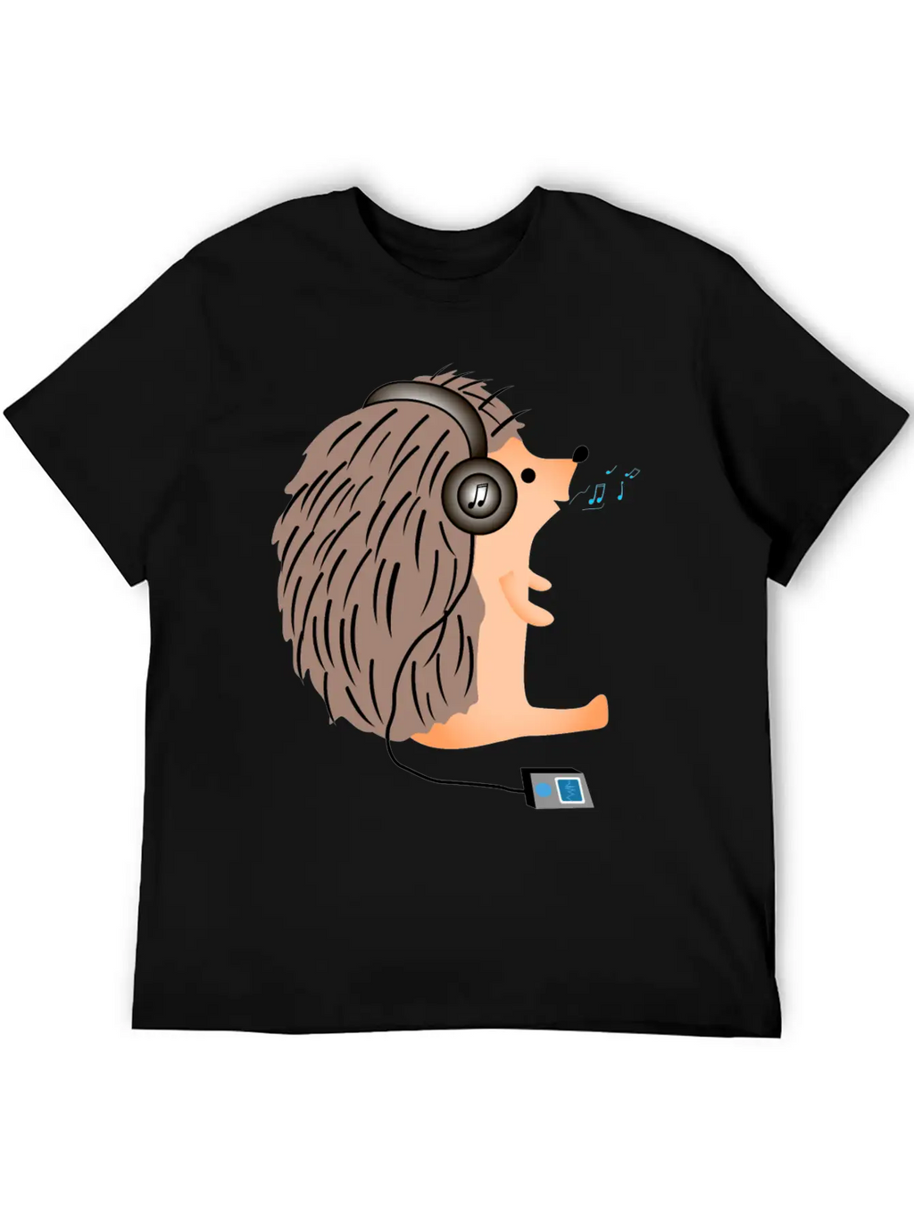 Hedgehog In Headphones Classic Fit Graphic Tee For Daily Comfort – Unisex Cotton Shirt