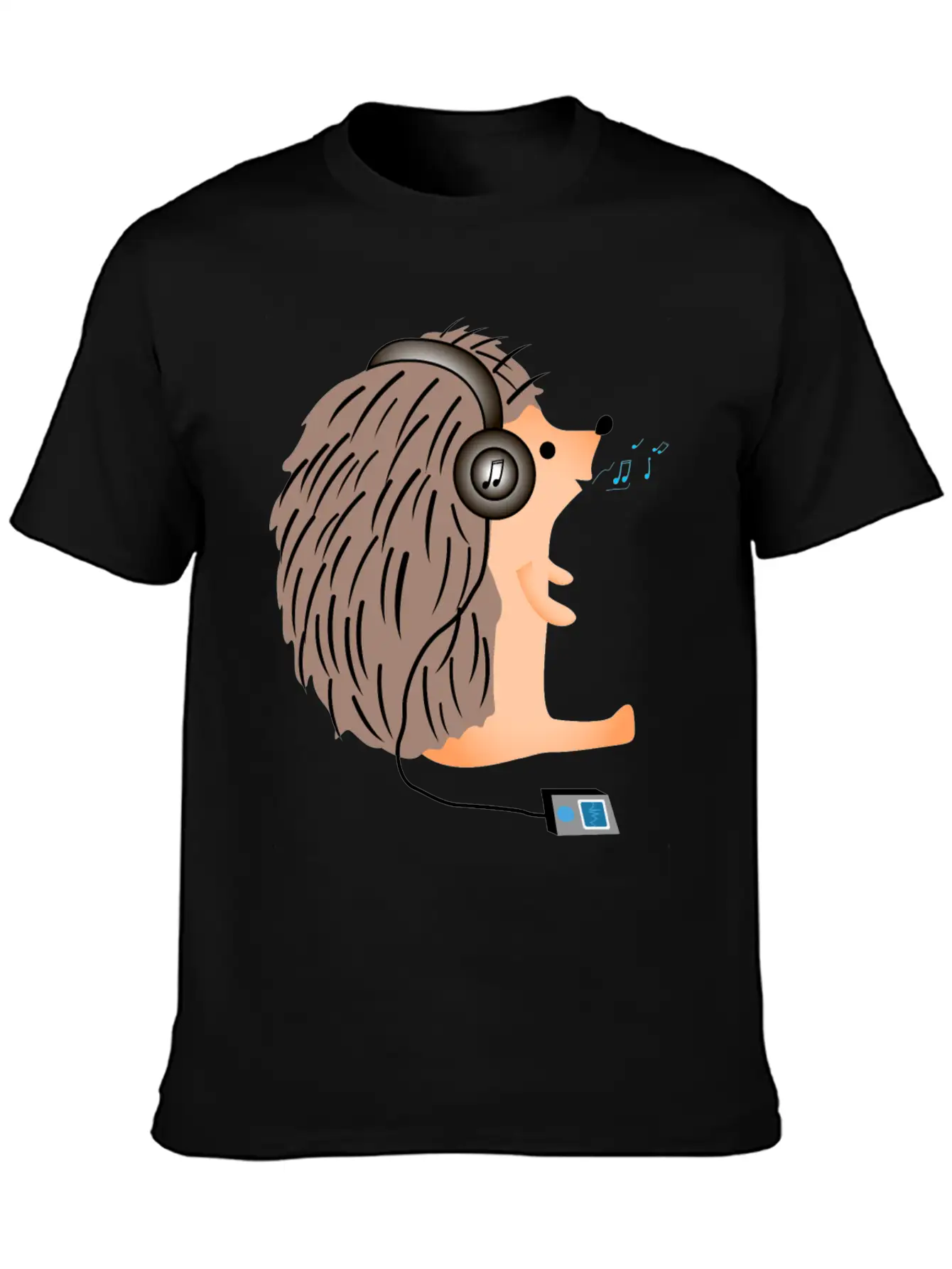 Hedgehog In Headphones Classic Fit Graphic Tee For Daily Comfort – Unisex Cotton Shirt