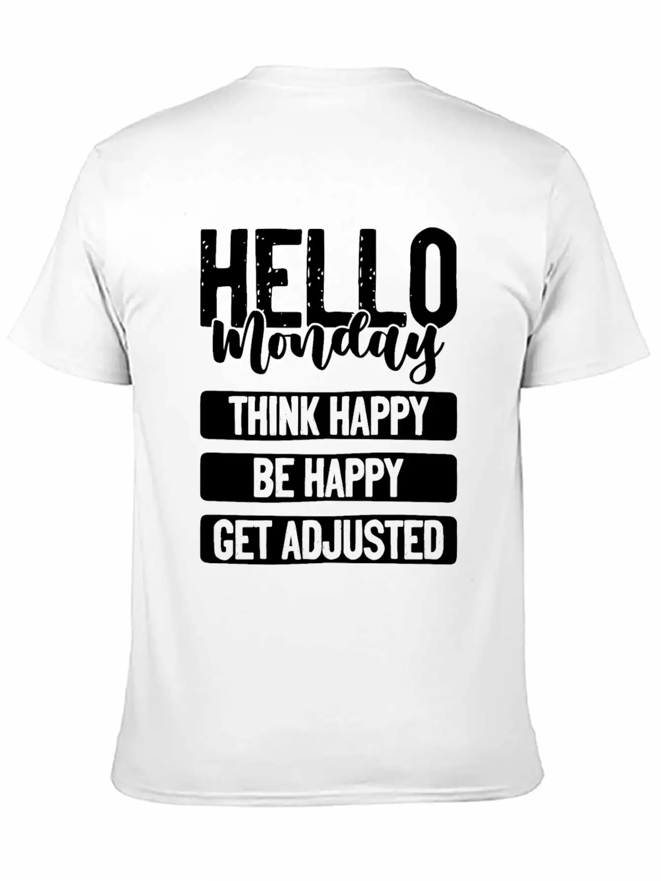 Hello Monday A Funny Chiropractic Spine Unisex Short Sleeve Soft Cotton T-Shirt – Casual Everyday Wear