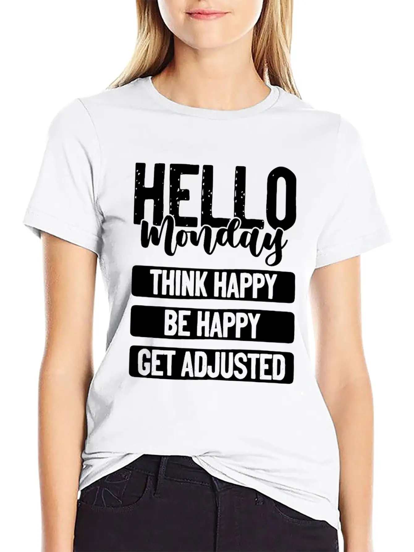 Hello Monday A Funny Chiropractic Spine Unisex Short Sleeve Soft Cotton T-Shirt – Casual Everyday Wear