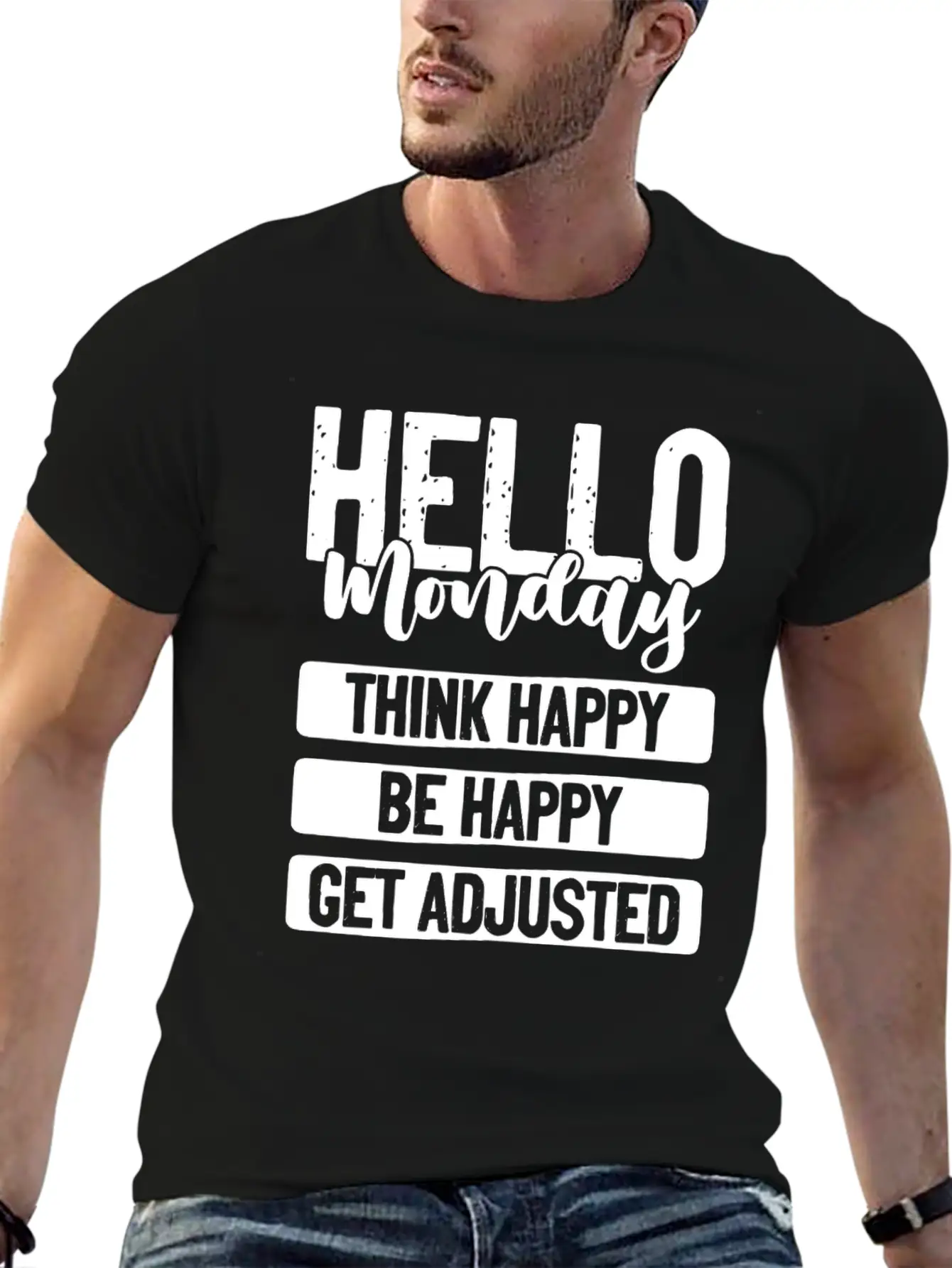 Hello Monday A Funny Chiropractic Spine Unisex Short Sleeve Soft Cotton T-Shirt – Casual Everyday Wear