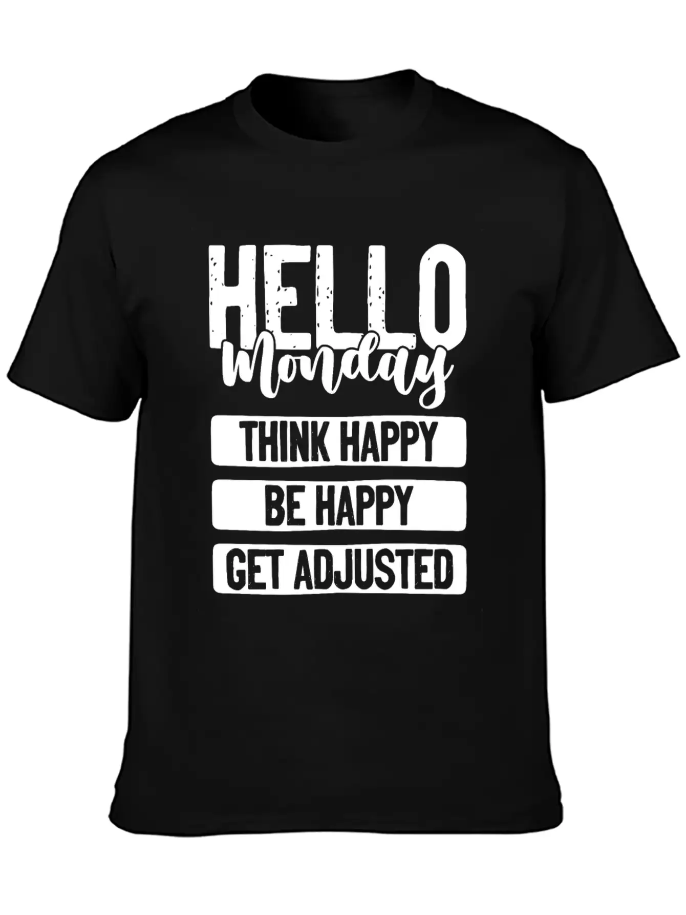Hello Monday A Funny Chiropractic Spine Unisex Short Sleeve Soft Cotton T-Shirt – Casual Everyday Wear