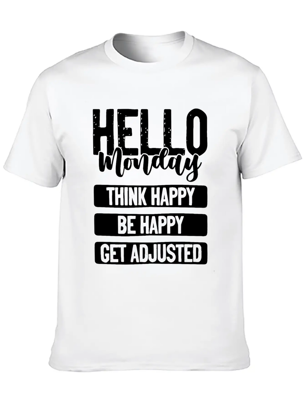 Hello Monday A Funny Chiropractic Spine Unisex Short Sleeve Soft Cotton T-Shirt – Casual Everyday Wear