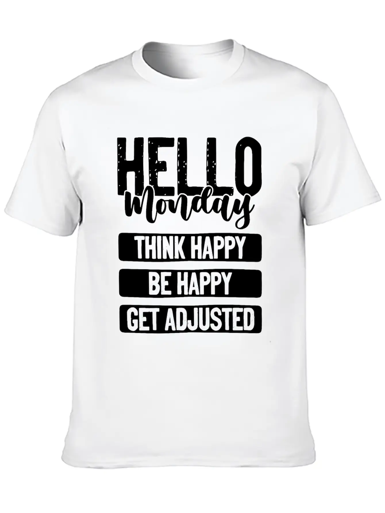 Hello Monday A Funny Chiropractic Spine Unisex Short Sleeve Soft Cotton T-Shirt – Casual Everyday Wear