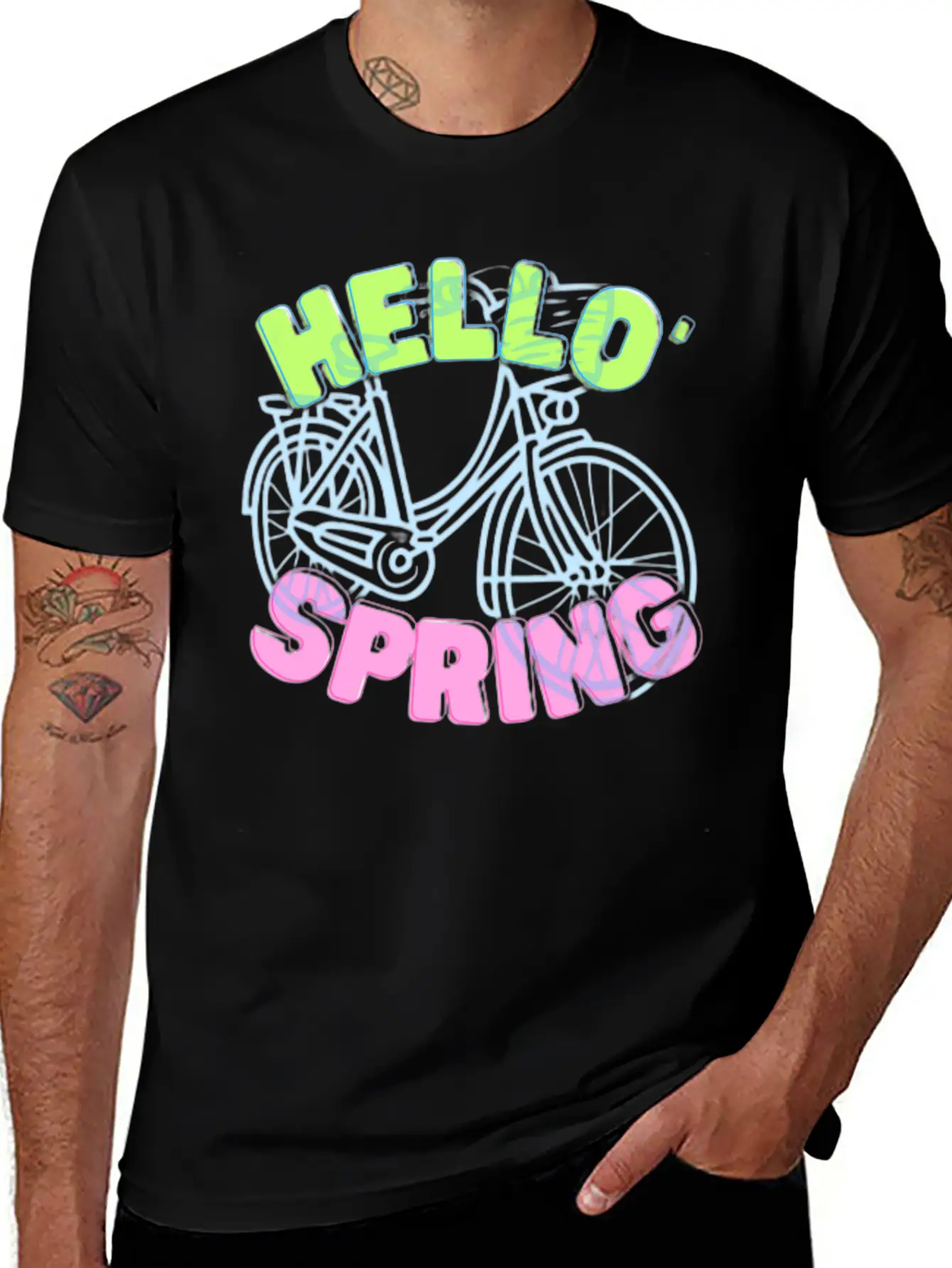 Hello Spring Bike Ride Beautiful Weather Breathable Soft Cotton T-Shirt – Timeless Casual Look