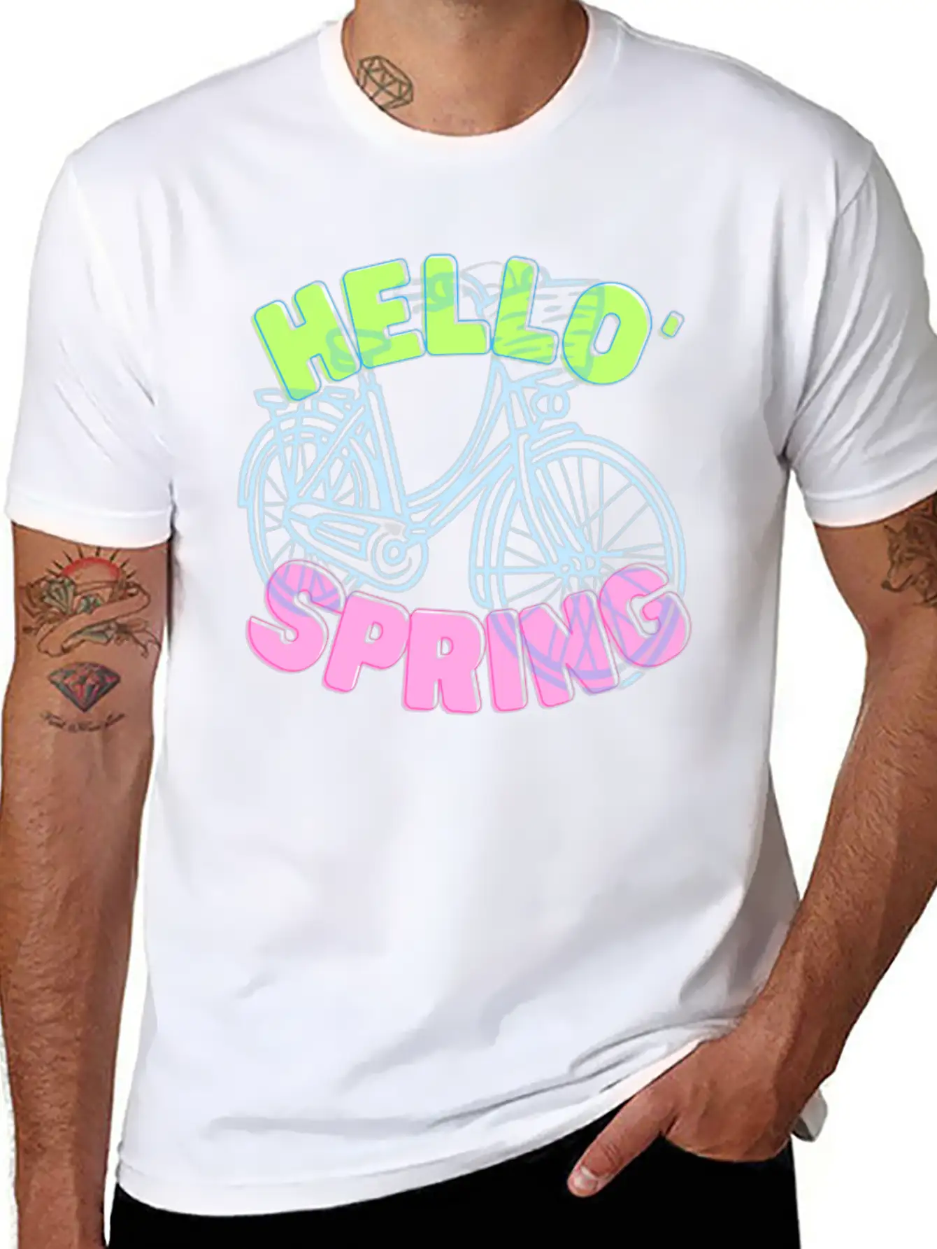 Hello Spring Bike Ride Beautiful Weather Breathable Soft Cotton T-Shirt – Timeless Casual Look