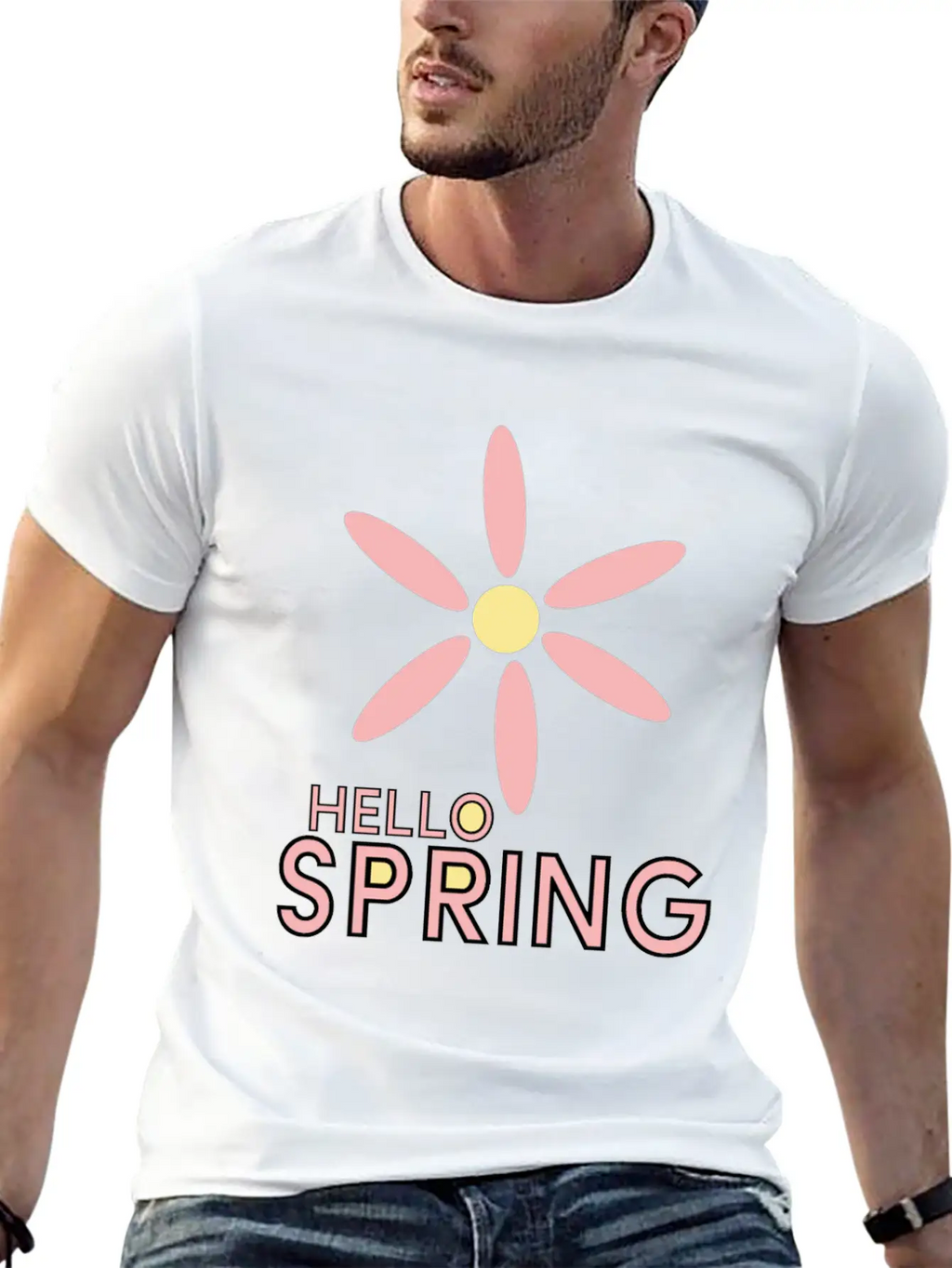 Hello Spring Unisex Casual T-Shirt – Clean Design For Daily Comfort