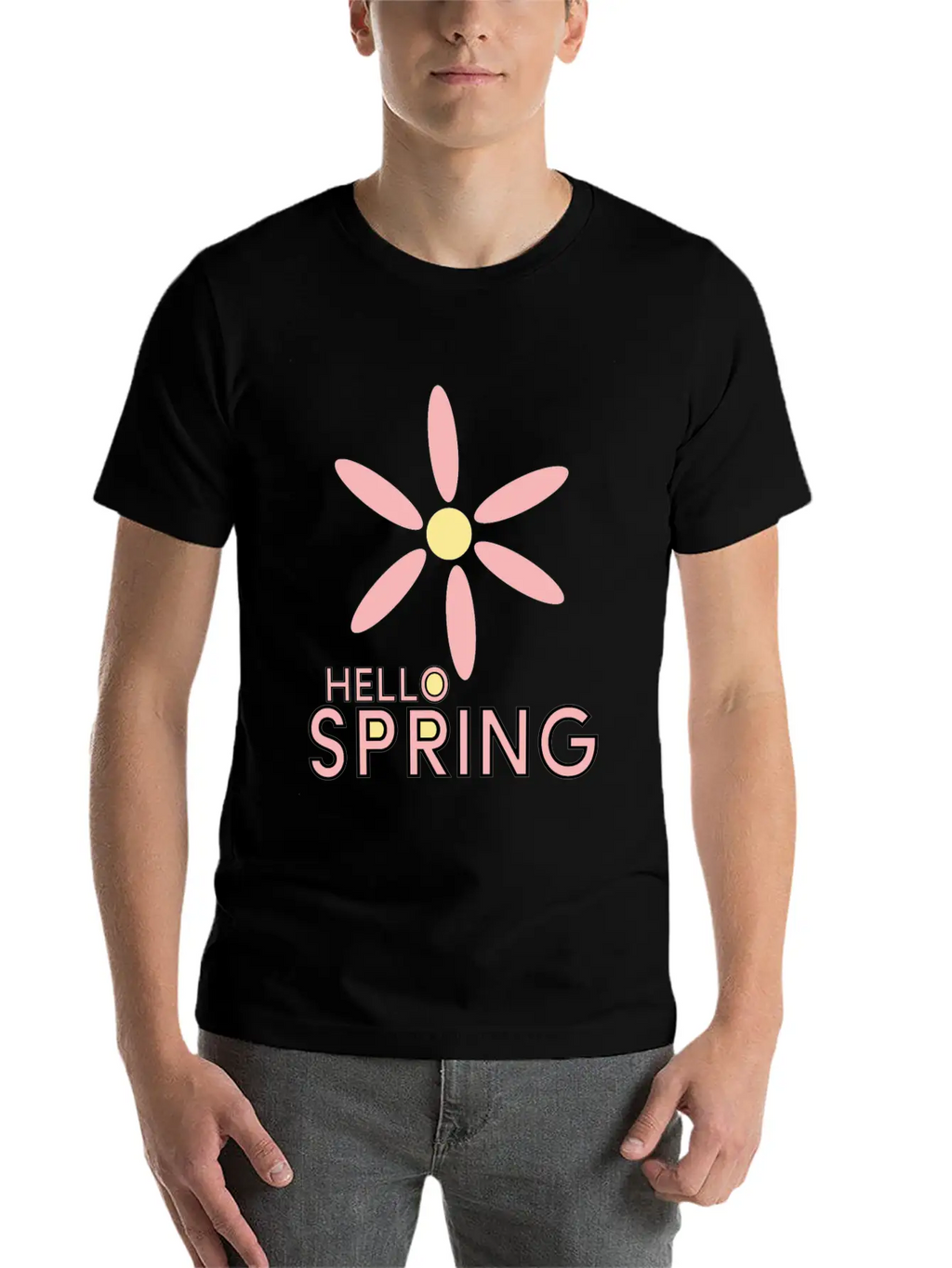 Hello Spring Unisex Casual T-Shirt – Clean Design For Daily Comfort